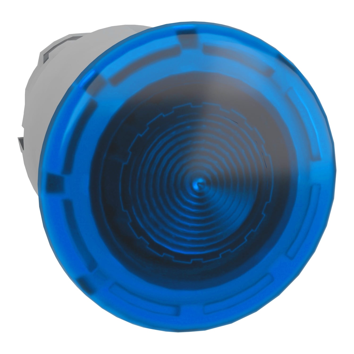 Head for illuminated push button, Harmony XB4, metal, blue mushroom 40mm, 22mm, universal LED, latching push pull