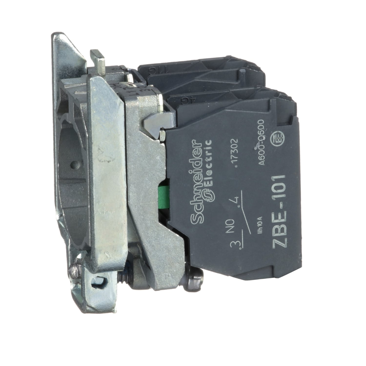 Harmony, 22mm Push Button, XB4B operators, contact block, with mounting collar, 2 NO, screw clamp terminal