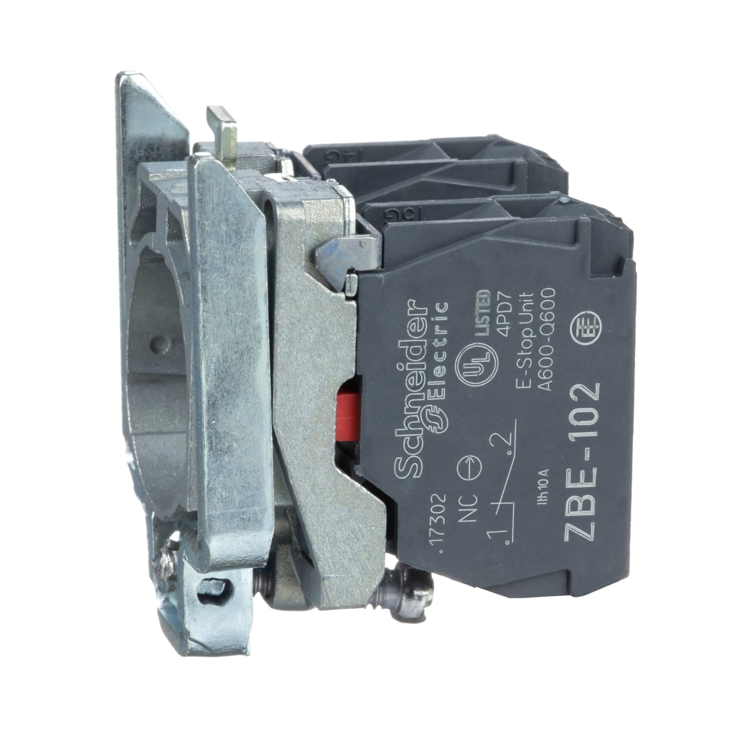 Harmony, 22mm Push Button, XB4B operators, contact block, with mounting collar, 2 NC, screw clamp terminal