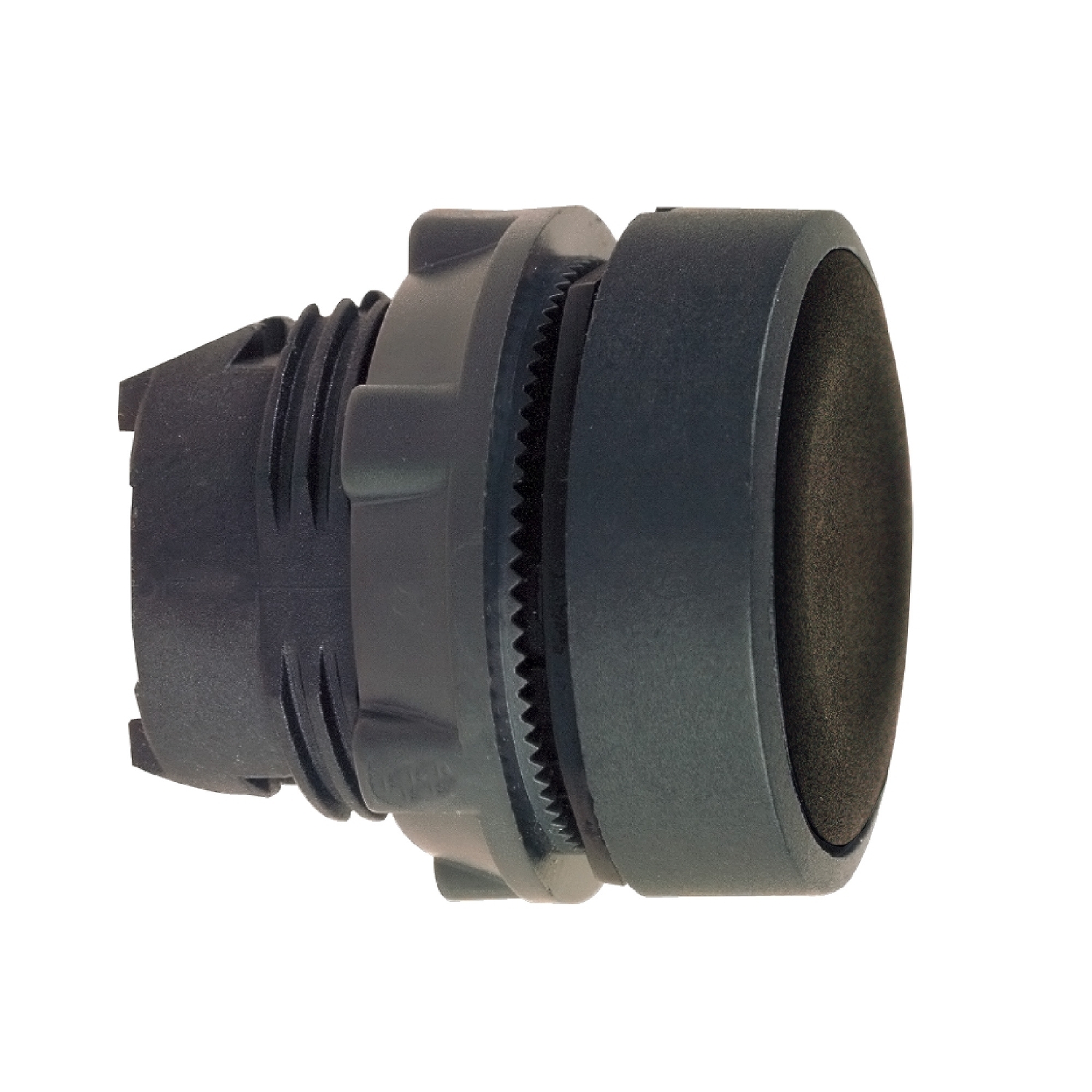 Harmony, 22mm Push Button, flush push button head, spring return, black, unmarked