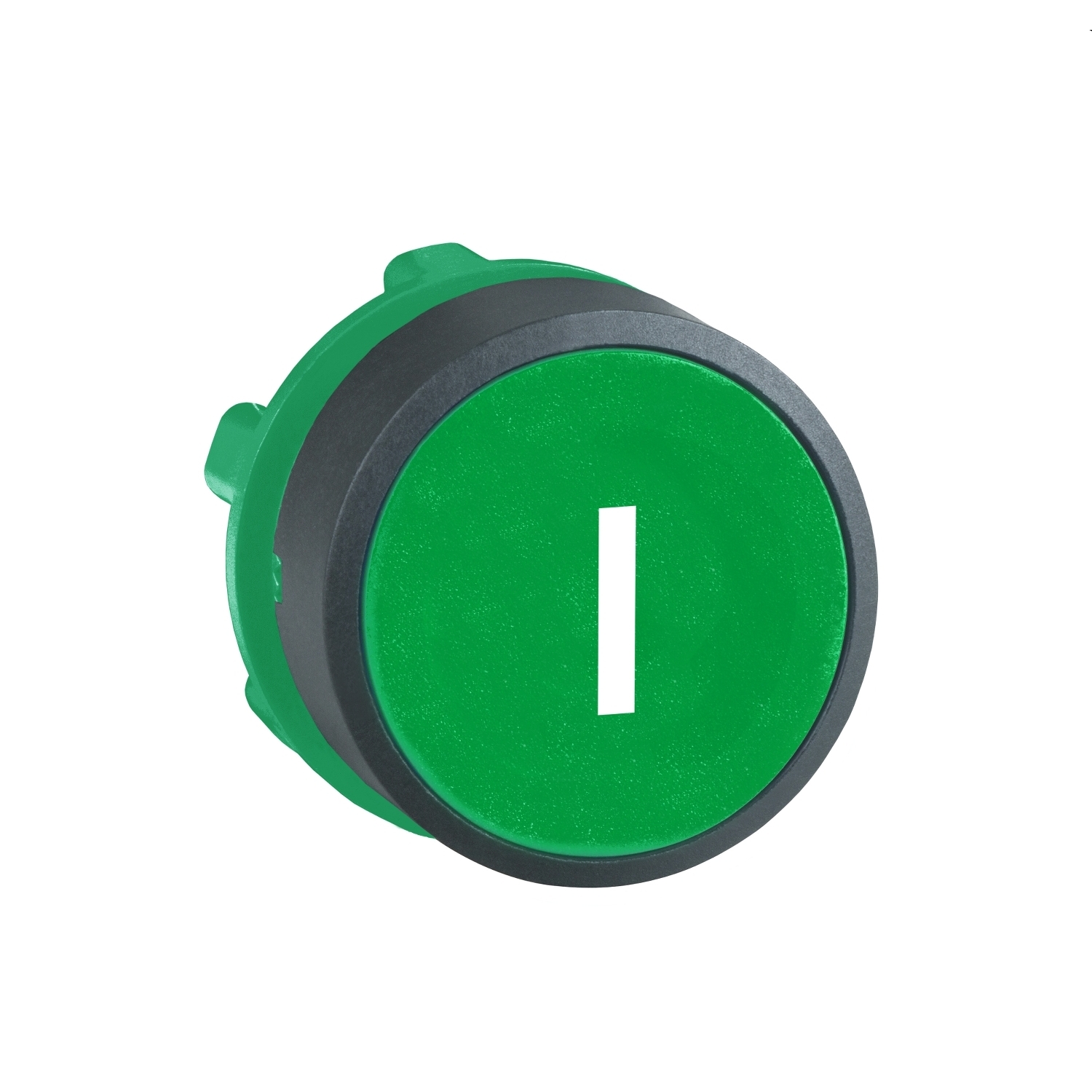 Head for non illuminated push button, Harmony XB5, plastic, flush, green, 22mm, spring return, marked I