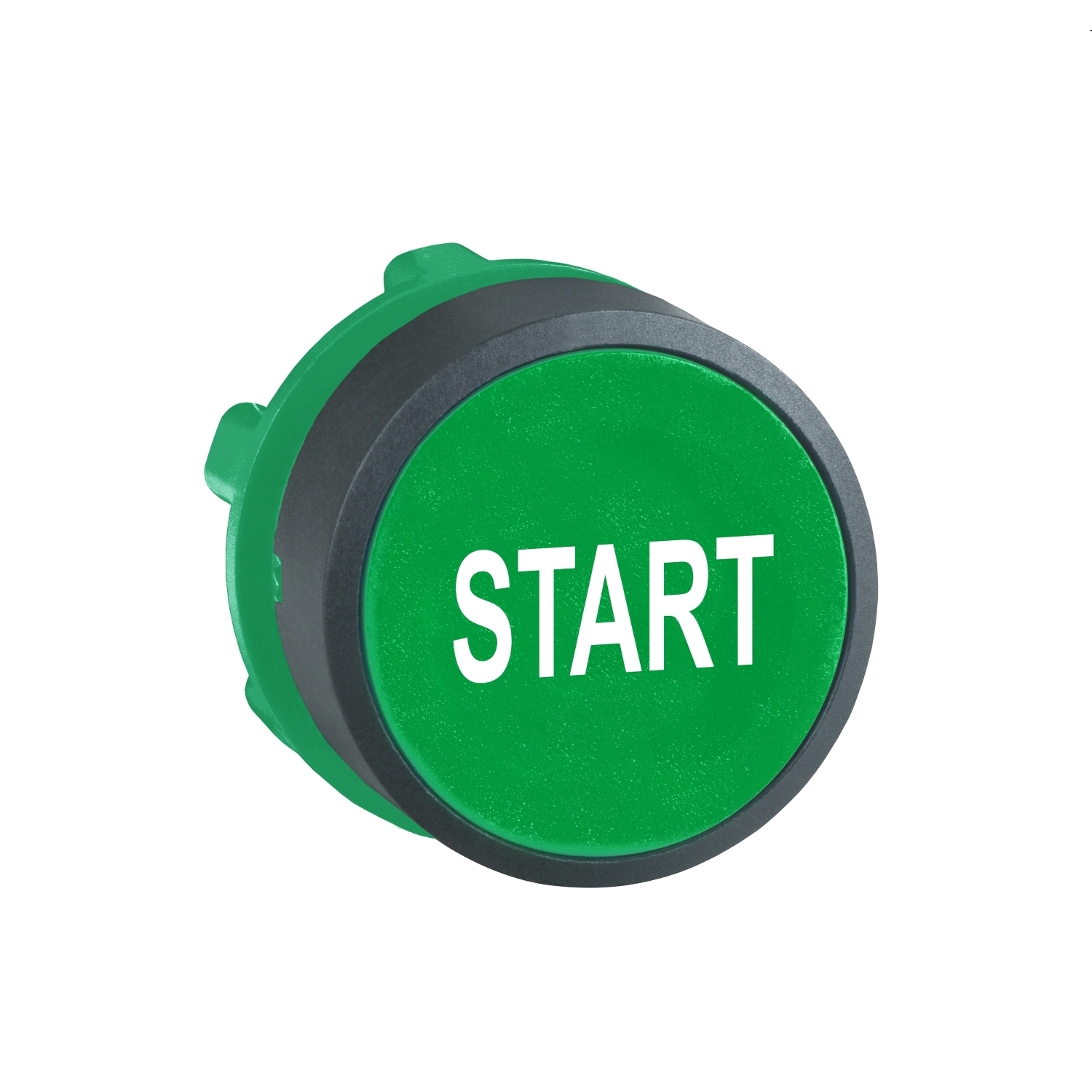 Head for non illuminated push button, Harmony XB5, plastic, flush, green, 22mm, spring return, marked START
