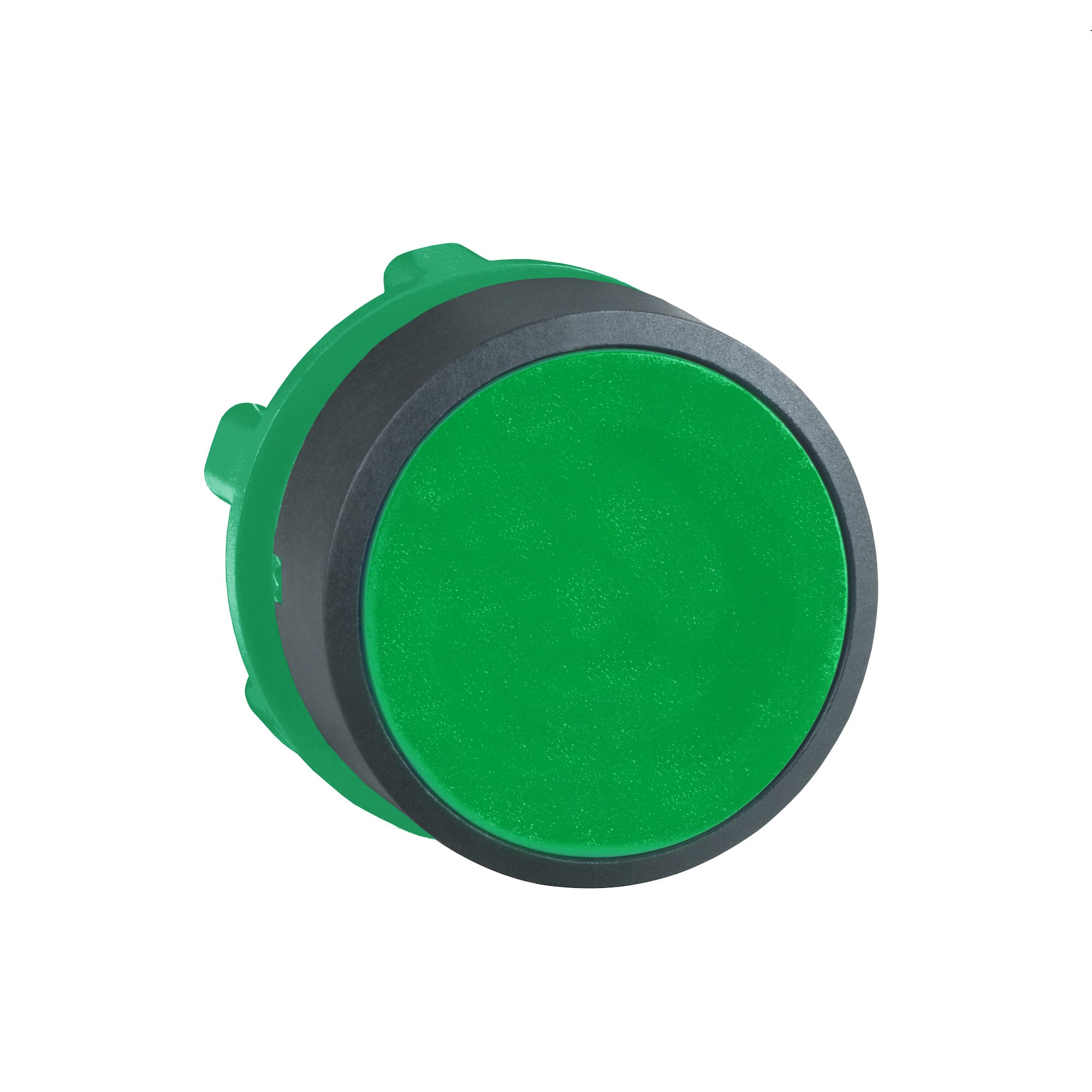 Head for non illuminated push button, Harmony XB5, XB4, green flush pushbutton 22 mm spring return unmarked