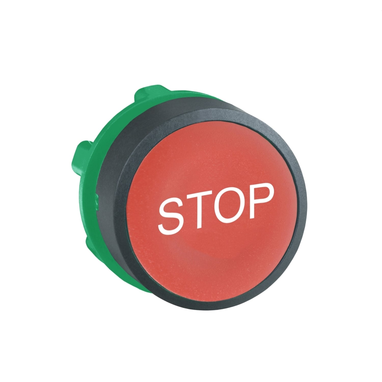Head for non illuminated push button, Harmony XB5, plastic, flush, red, 22mm, spring return, marked STOP