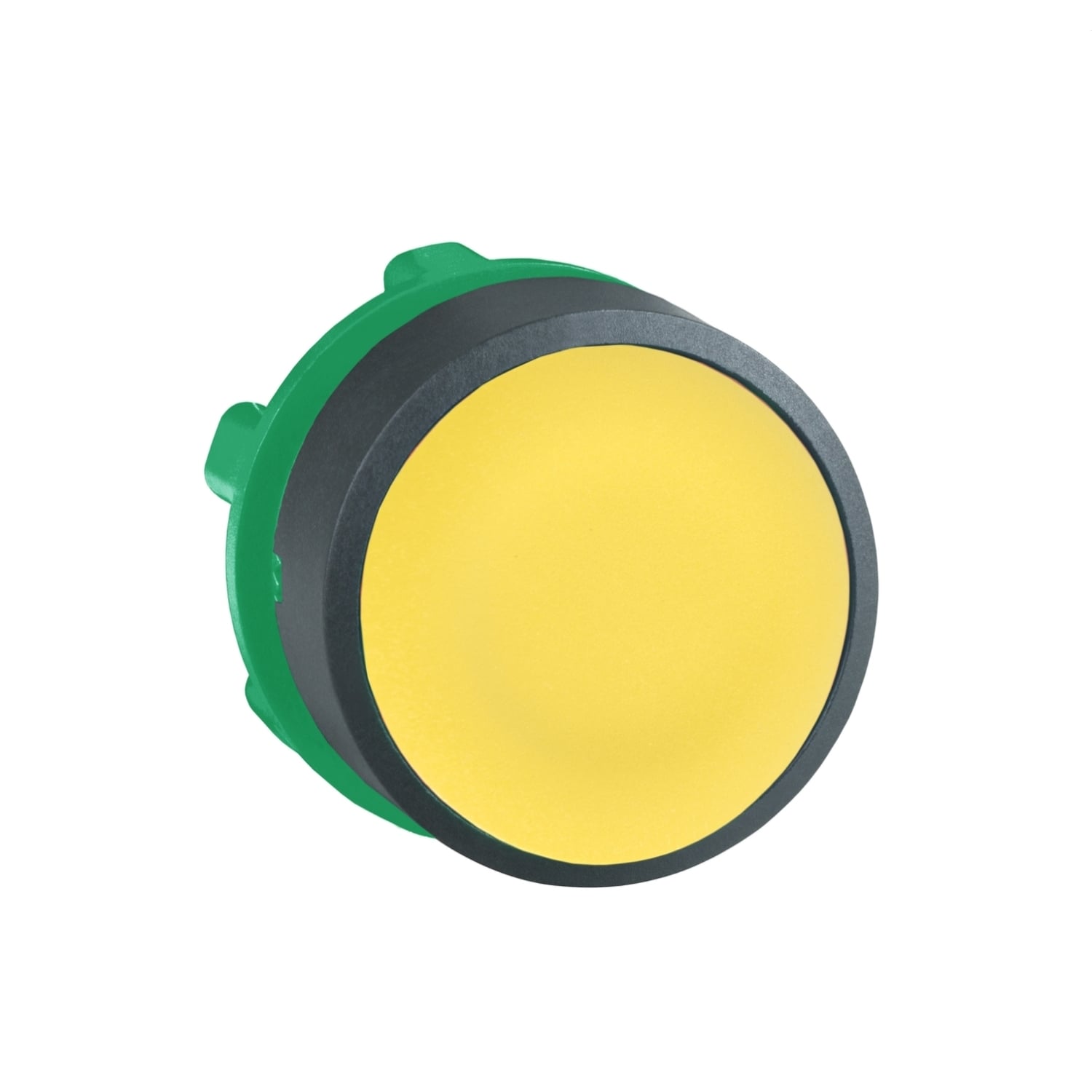 Head for non illuminated push button, Harmony XB5, plastic, flush, yellow, 22mm, spring return, unmarked