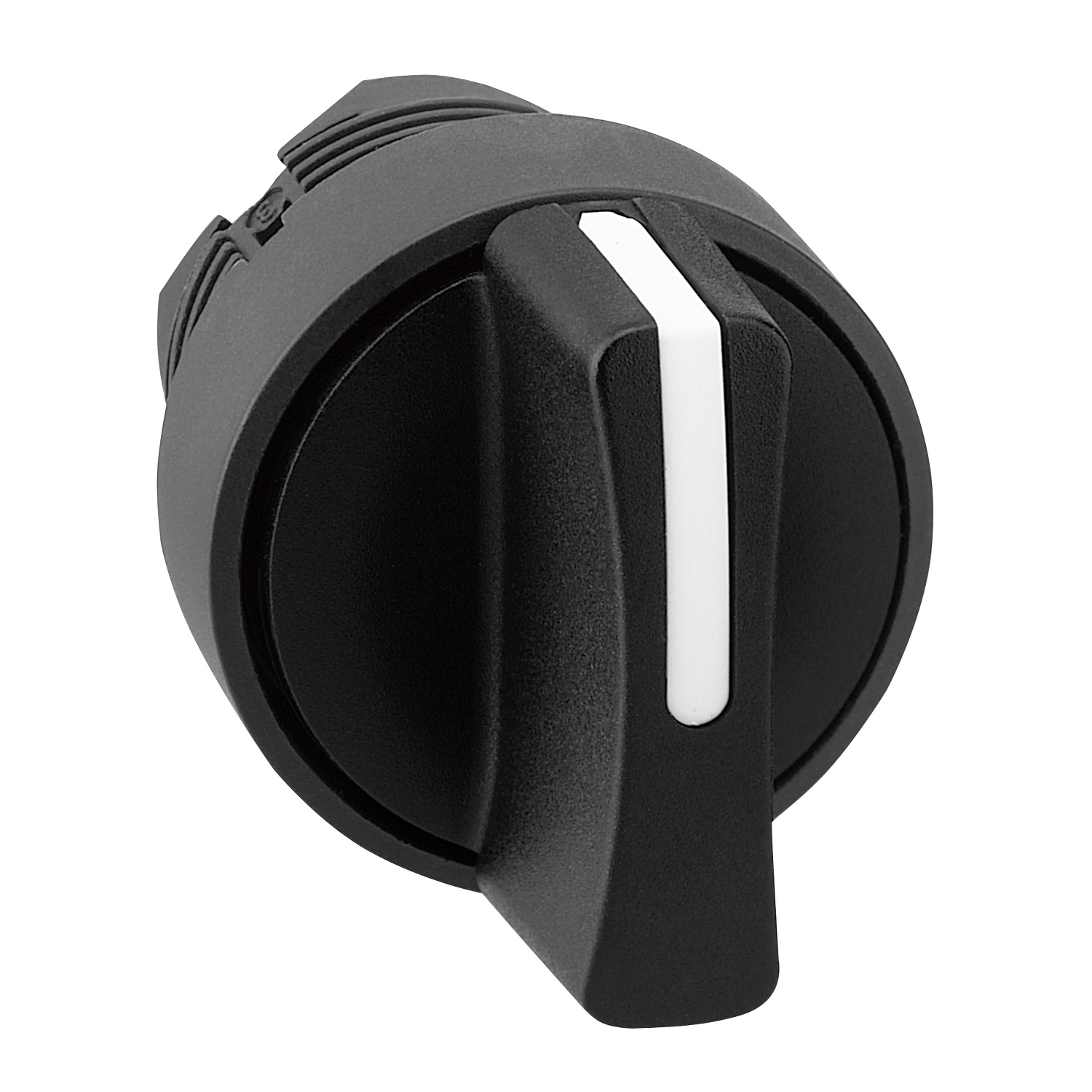 Head for selector switch, Harmony XB5, plastic, black, 22mm, 3 positions, spring return from left to center