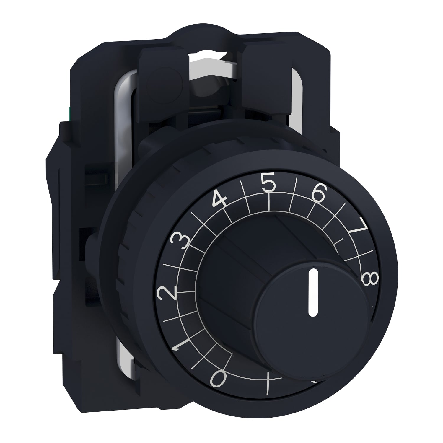 Potentiometer head, Harmony XB5, plastic,black, 22mm, for use with 6.35mm shaft