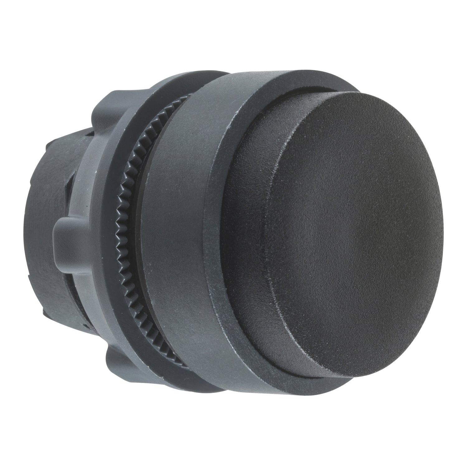 Head for non illuminated push button, Harmony XB5, plastic, projecting, black, 22mm, spring return, unmarked