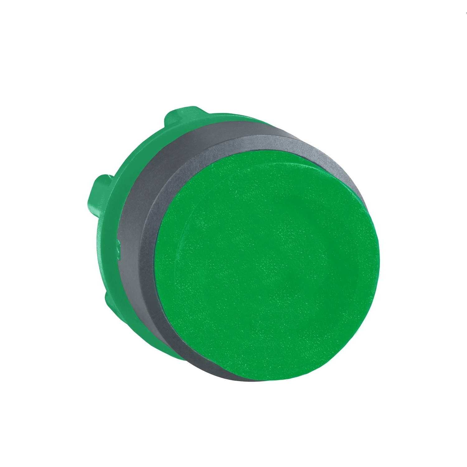 Head for non illuminated push button, Harmony XB5, plastic, projecting, green, 22mm, spring return, unmarked