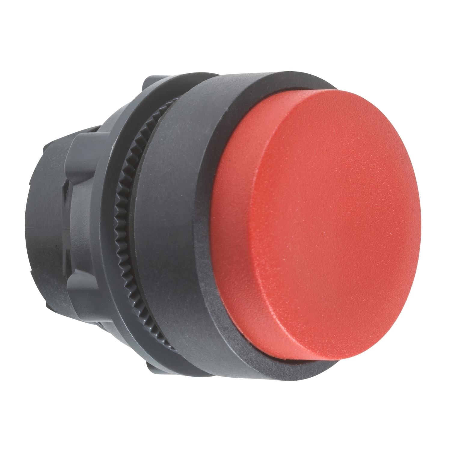 Head for non illuminated push button, Harmony XB5, plastic, projecting, red, 22mm, spring return, unmarked