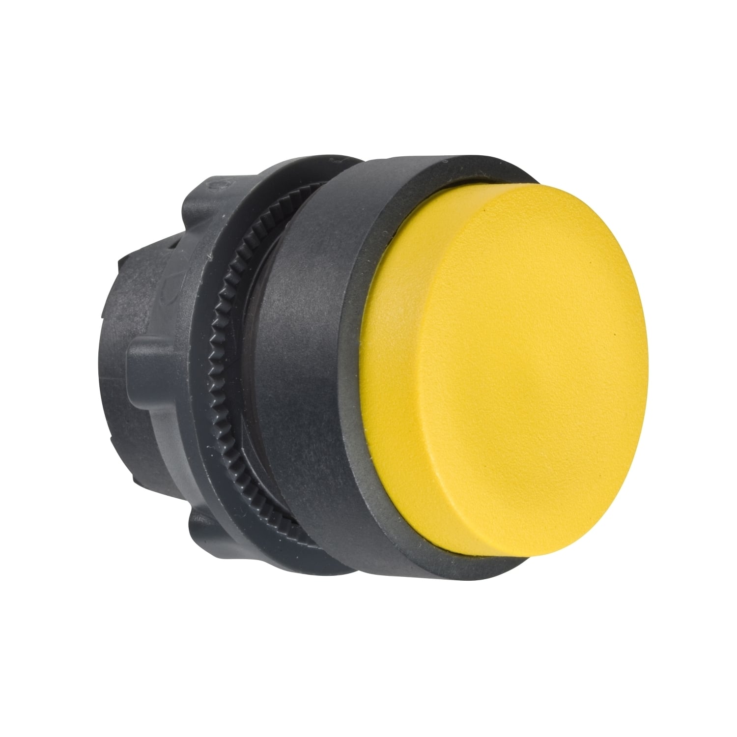 Head for non illuminated push button, Harmony XB5, yellow projecting, 22mm, spring return, unmarked