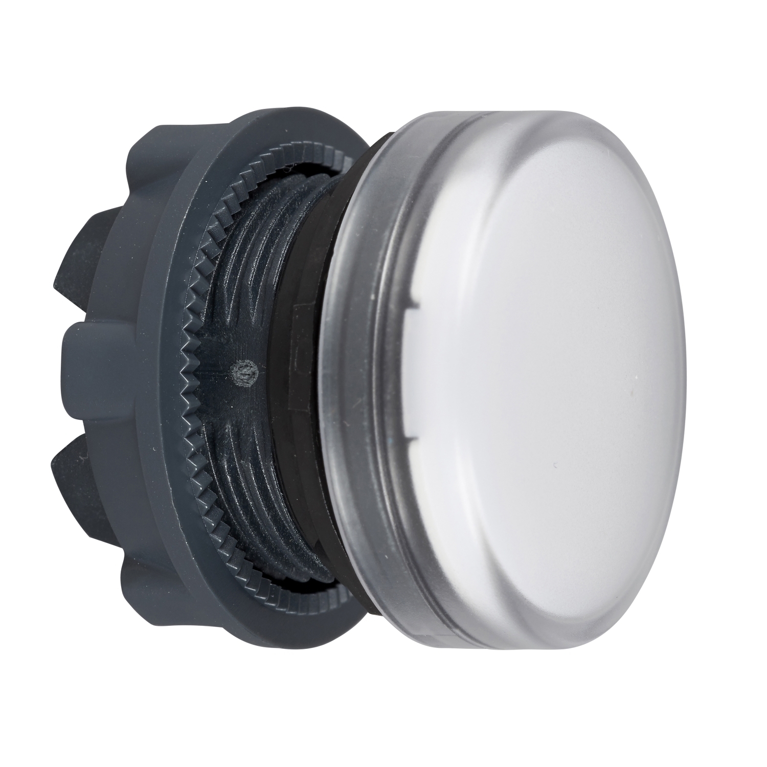 Head for pilot light, Harmony XB5, plastic, white, 22mm, plain lens, BA9s base fitting