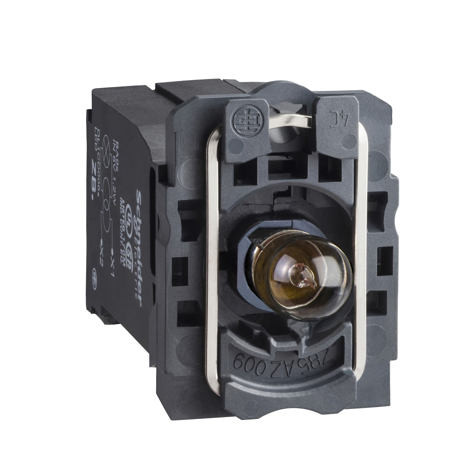 Light block with body fixing collar, Harmony XB5, plastic, with BA9s bulb, 110...120V AC