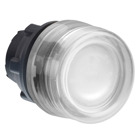 Head for illuminated push button, Harmony XB5, XB4, white flush pushbutton 22 mm spring return integral LED