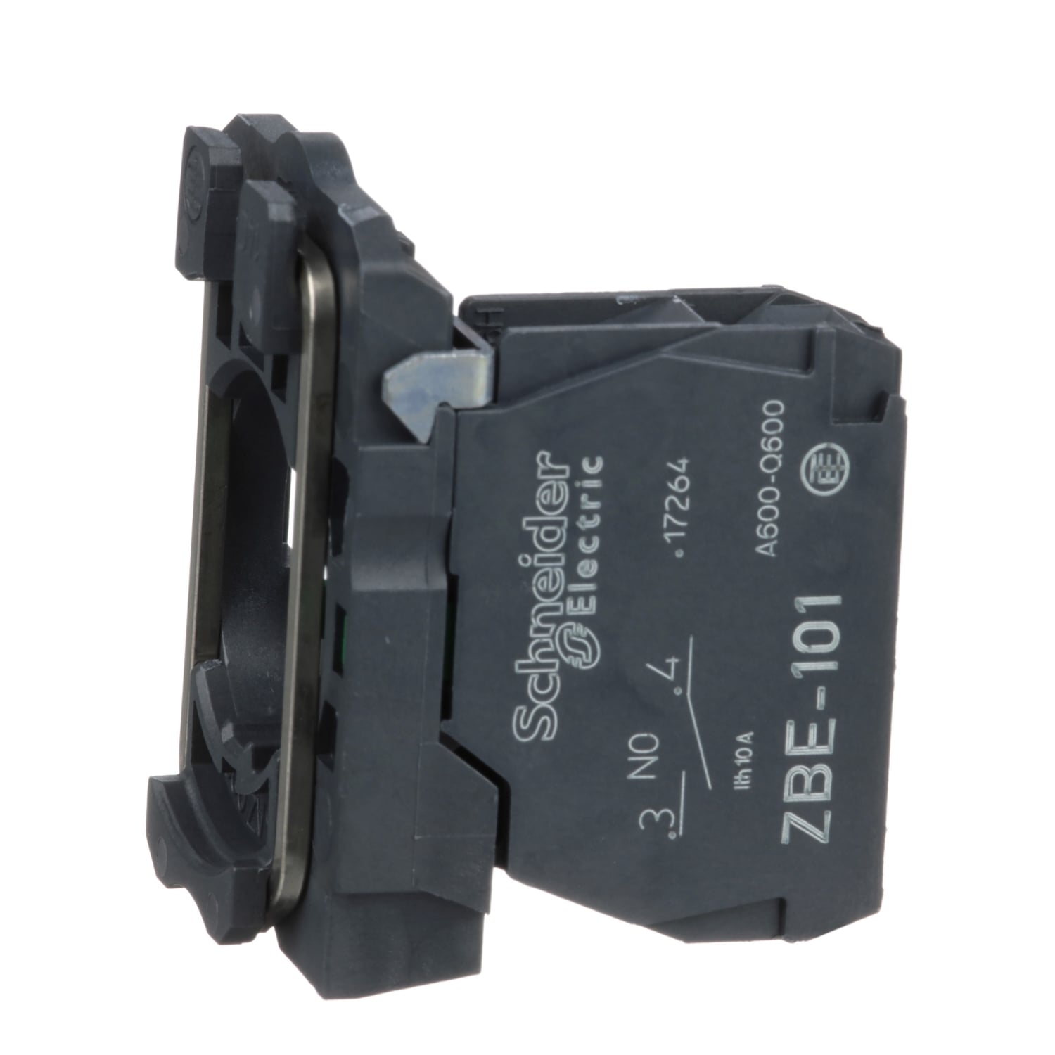 Harmony, 22mm Push Button, XB5A operators, contact block, with mounting collar, 1 NO, screw clamp terminal