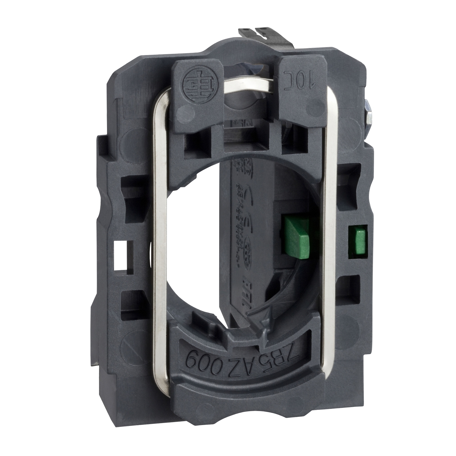 Complete body contact assembly, Harmony XB5, for push buttons or selector switches, single contact block with body fixing collar 1 NO faston connector