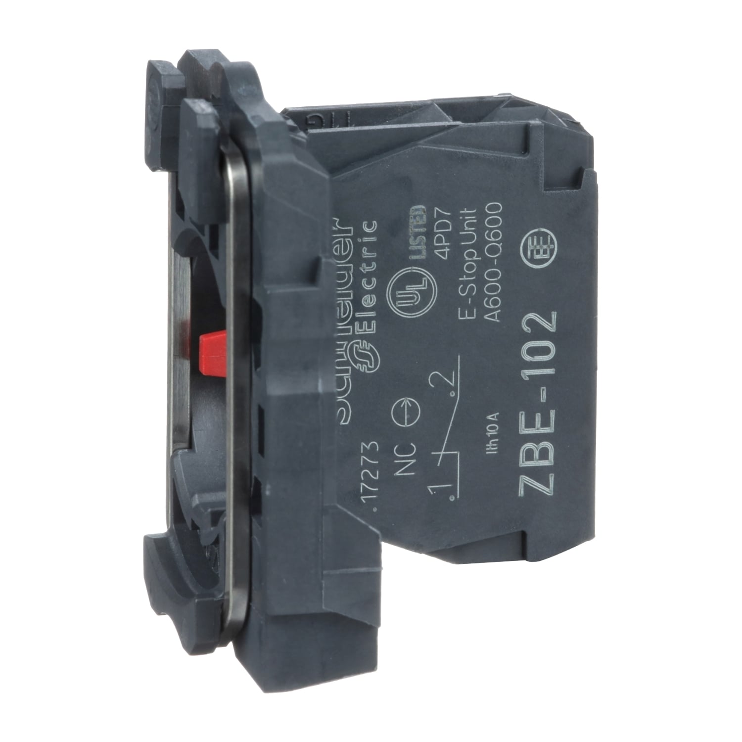 Harmony, 22mm Push Button, XB5A operators, contact block, with mounting collar, 1 NC, screw clamp terminal