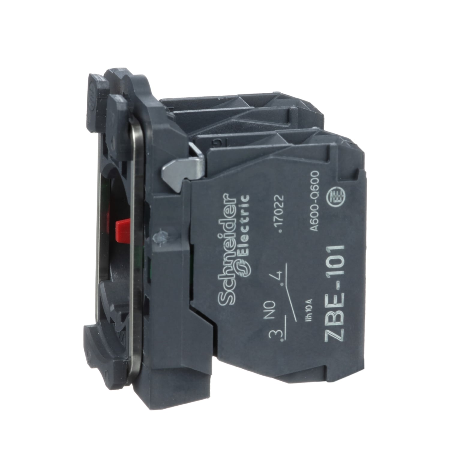 Harmony, 22mm Push Button, XB5A operators, contact block, with mounting collar, 1 NO and 1 NC, screw clamp terminal