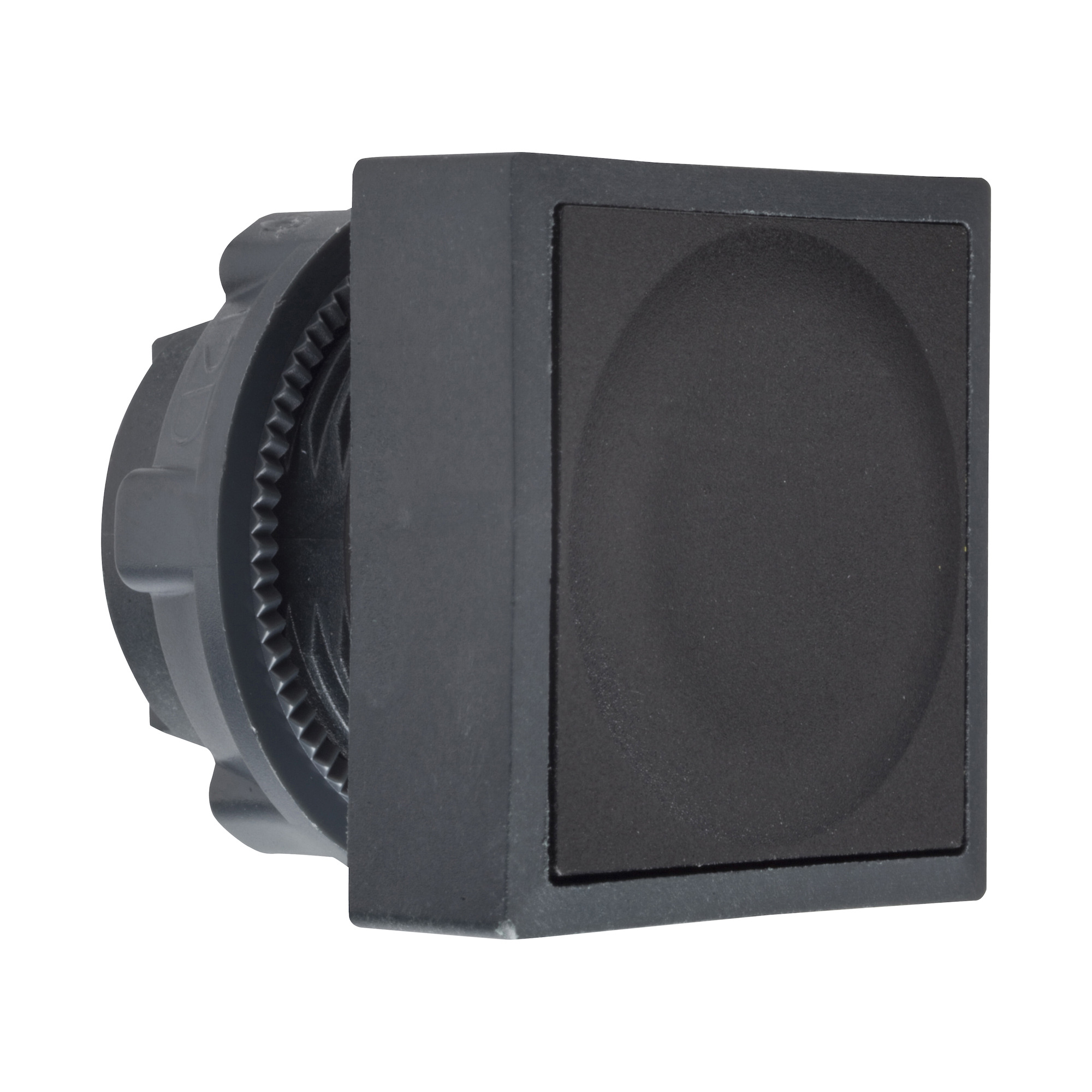 Head for non illuminated push button, Harmony XB5, black square flush pushbutton 22 mm spring return unmarked