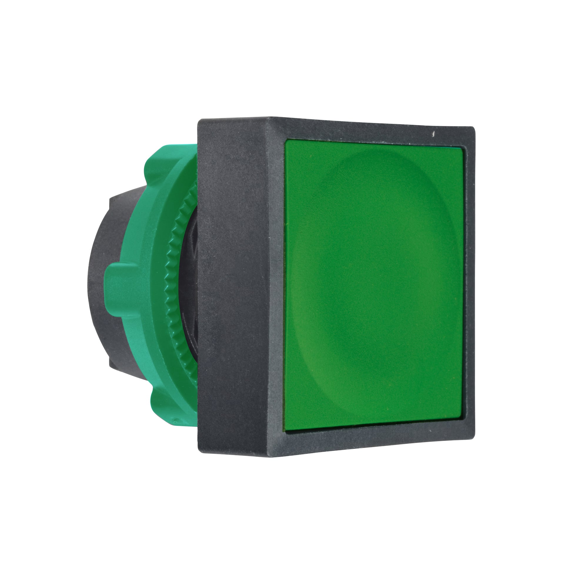 Head for non illuminated push button, Harmony XB5, green square flush pushbutton 22 mm spring return unmarked