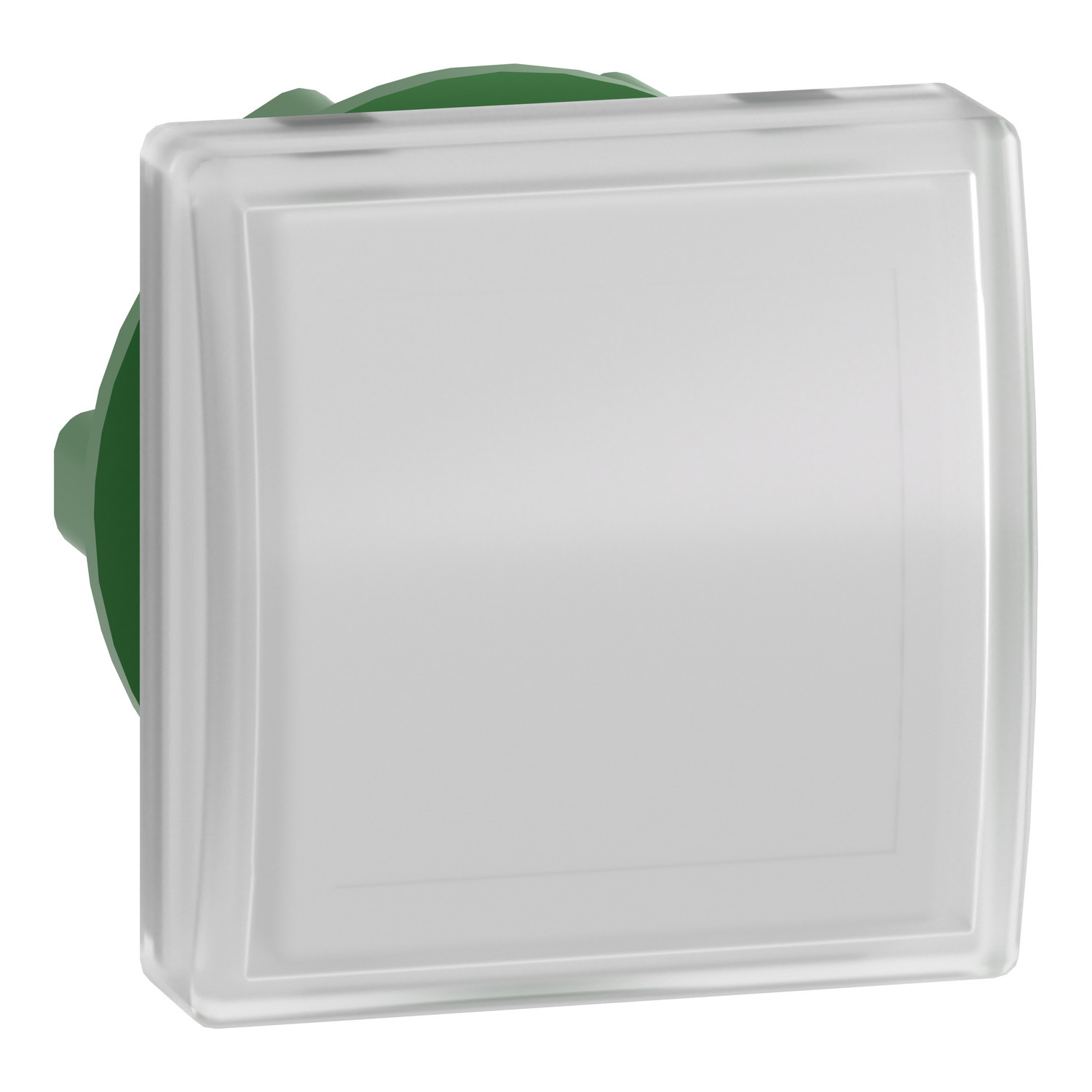 Head for pilot light, Harmony XB5, square white, 22mm, with plain lens, universal LED