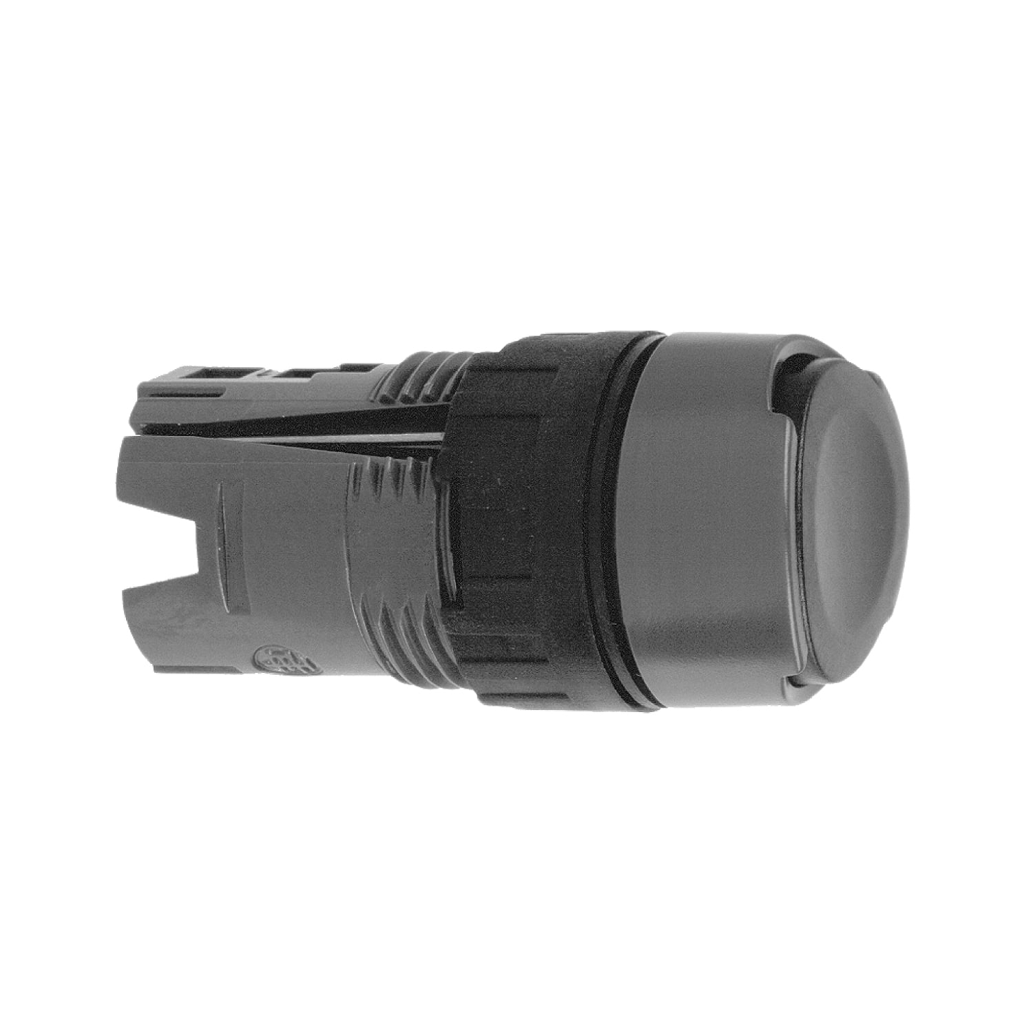 Head for non illuminated push button, Harmony XB6, black flush, 16mm, integral LED, spring return, unmarked