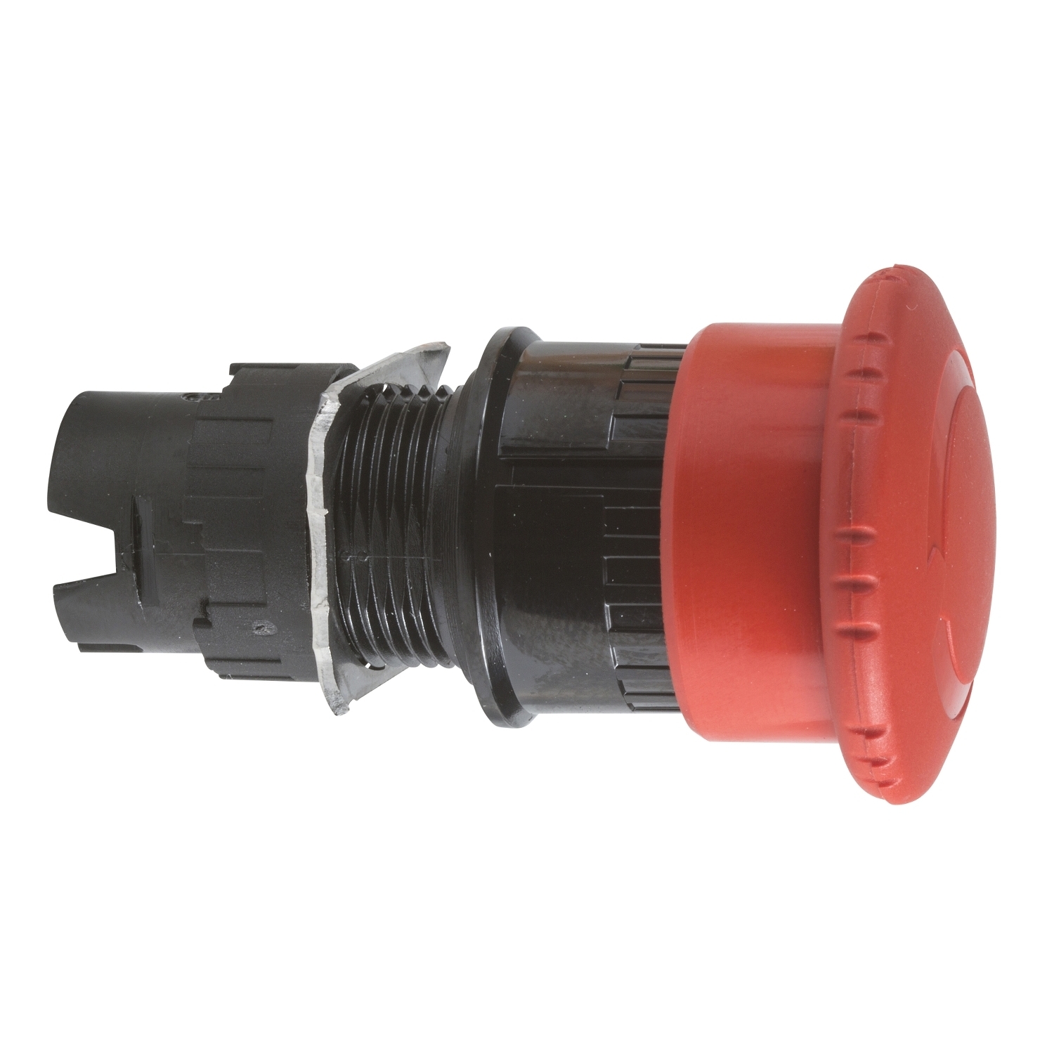 Head for emergency stop push button, Harmony XB6, red mushroom 30mm, 16mm, trigger latching turn to release, unmarked