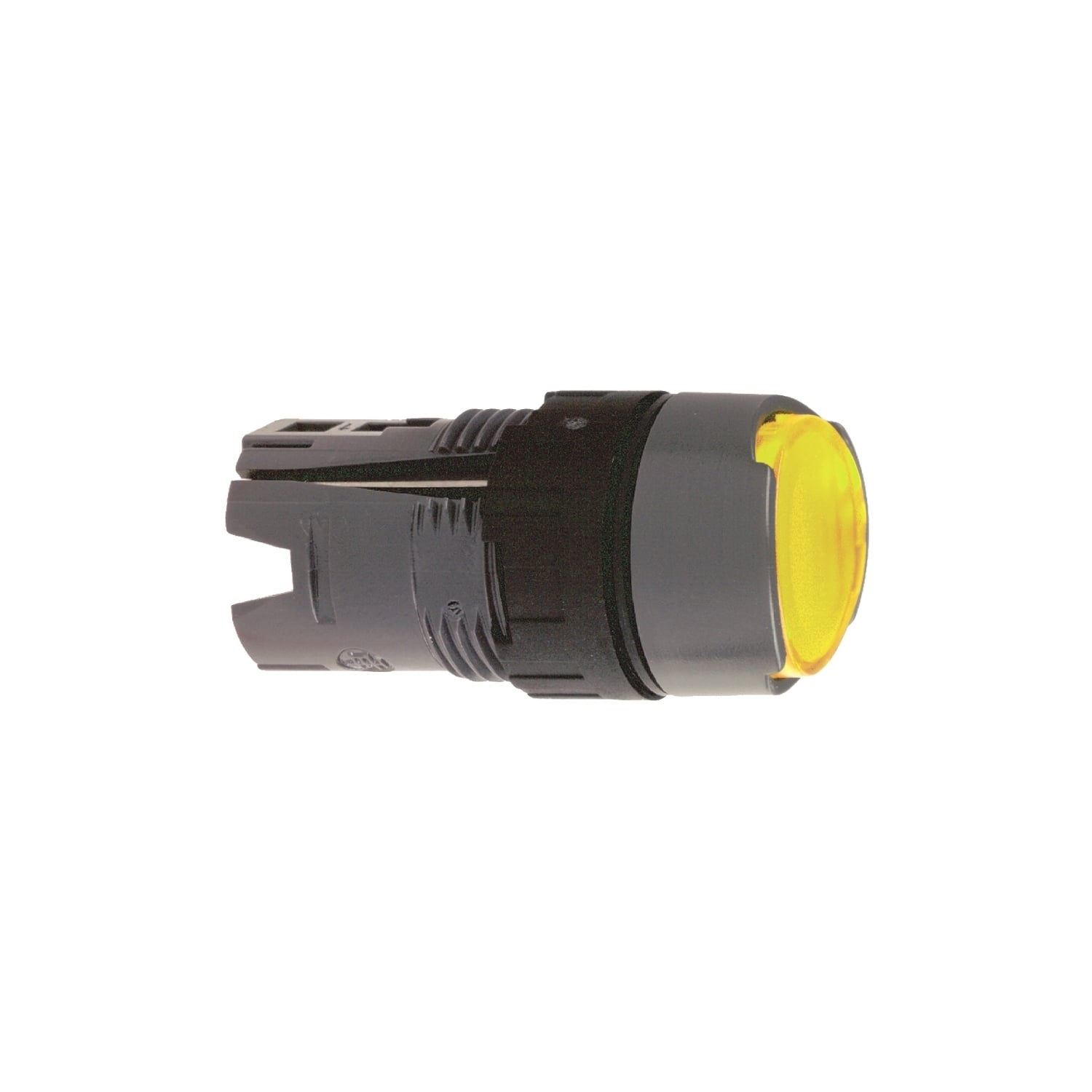 Head for illuminated push button, Harmony XB6, yellow flush, 16mm, integral LED, spring return, 12?24V, unmarked