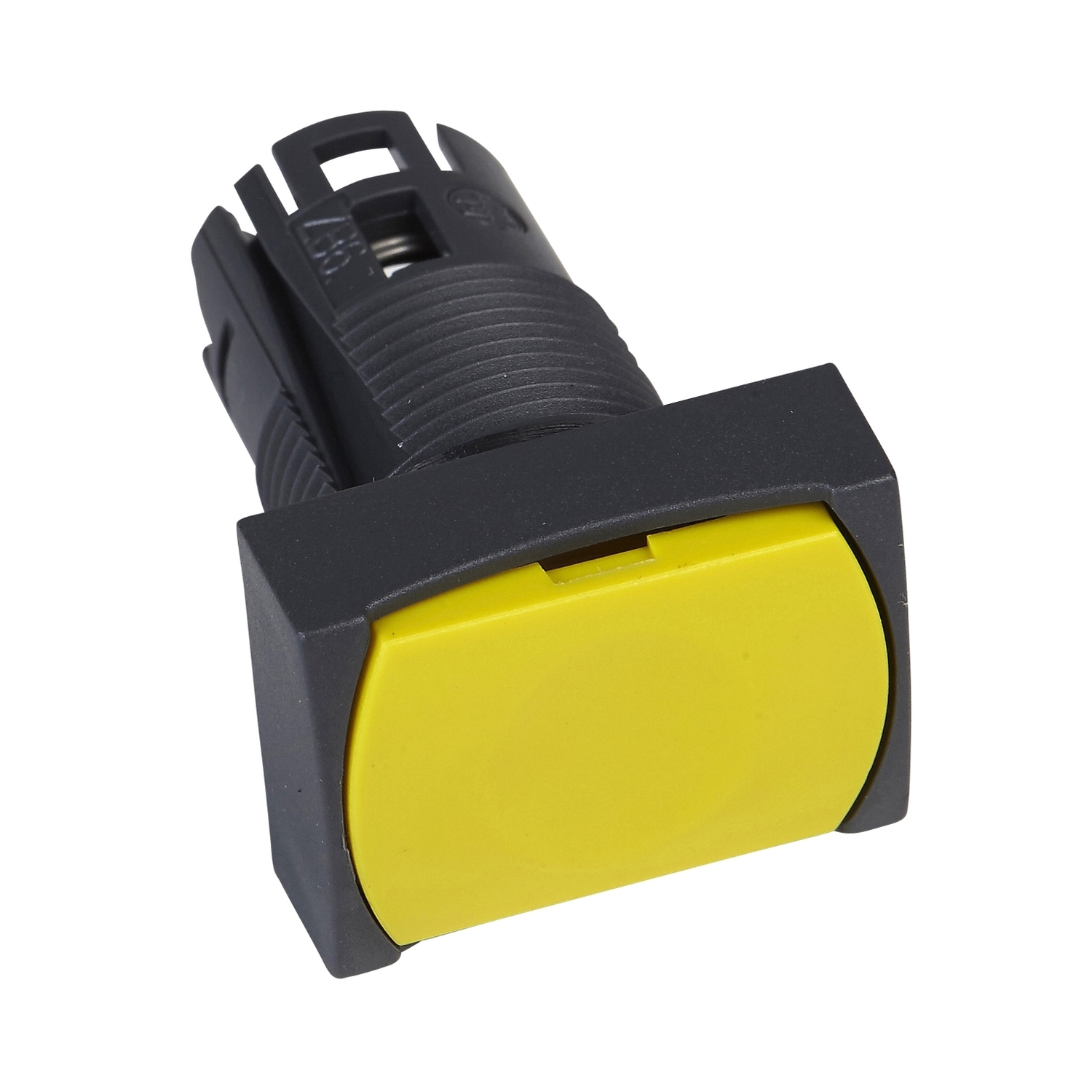 Head for non illuminated push button, Harmony XB6, yellow rectang flush pushbutton  16 spring return unmarked