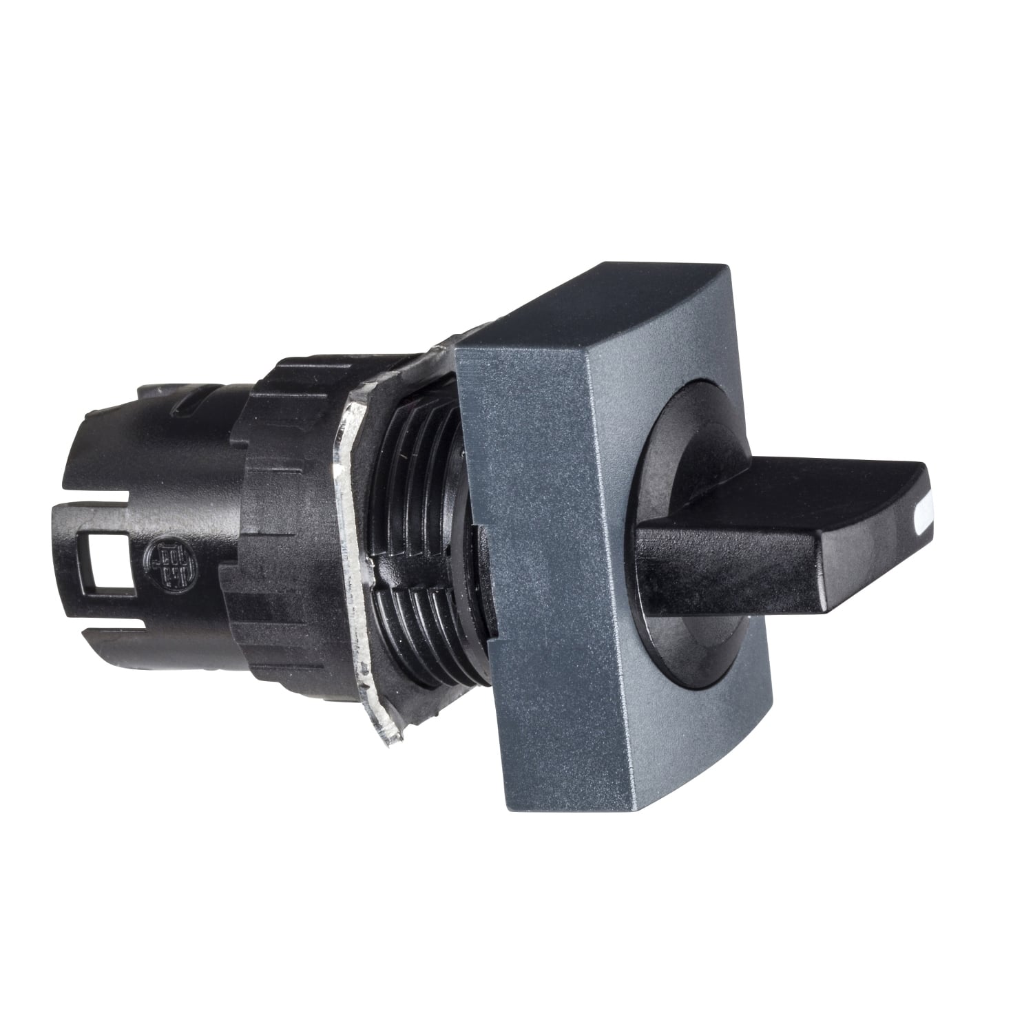 Head for selector switch, Harmony XB6, black handle, rectangular, 16mm, 3 positions, stay put