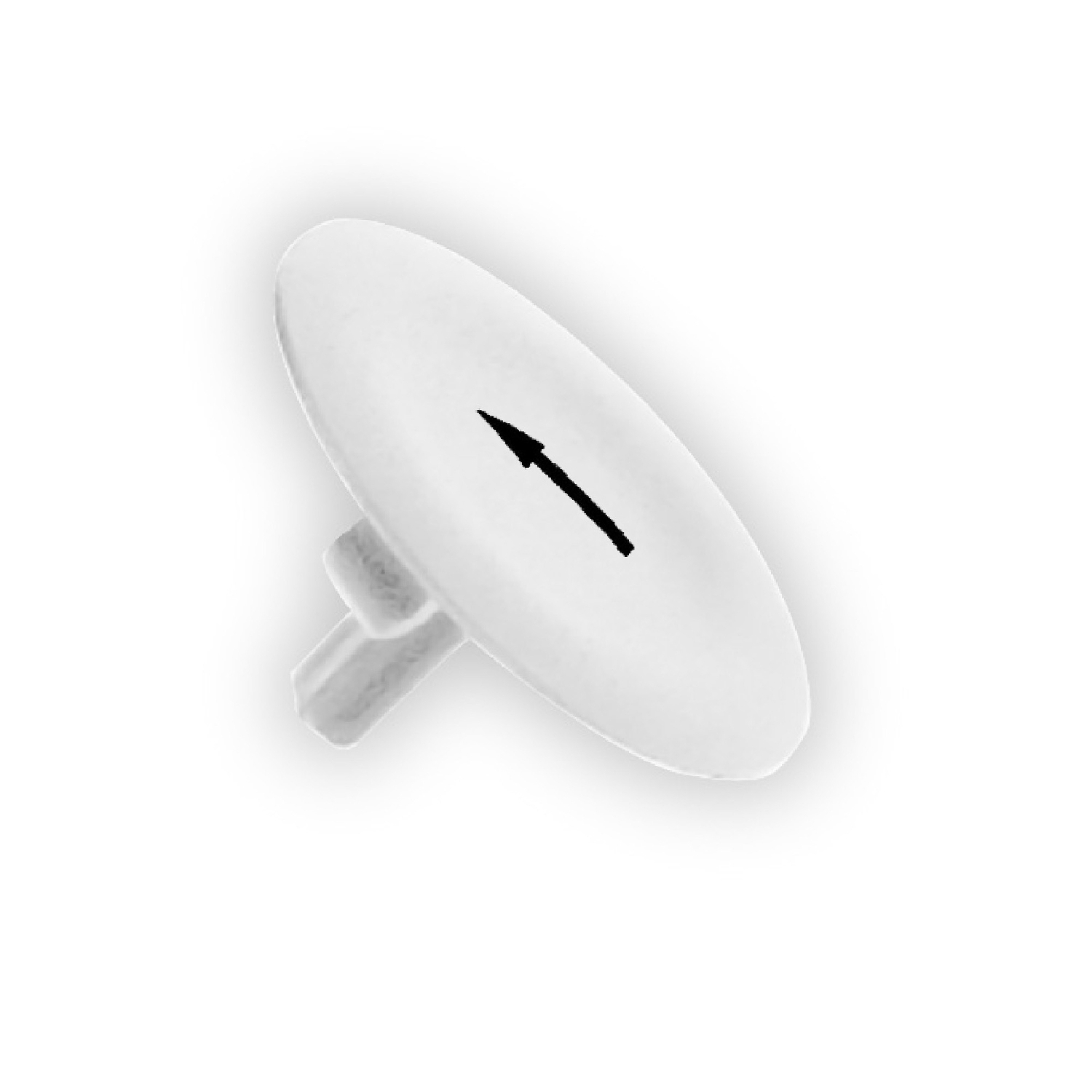 Cap for push button head, Harmony XB4, plastic, white, 22mm, black marked arrow