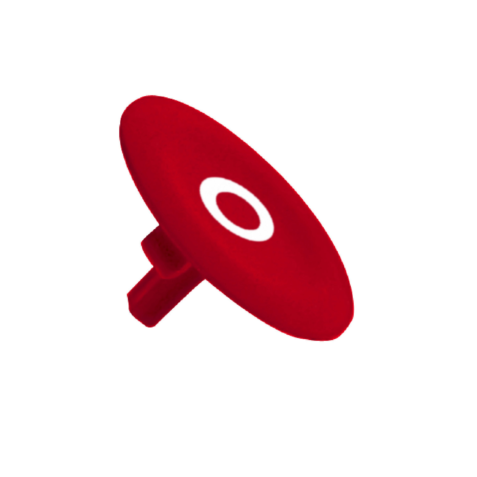red cap marked O for circular pushbutton 22
