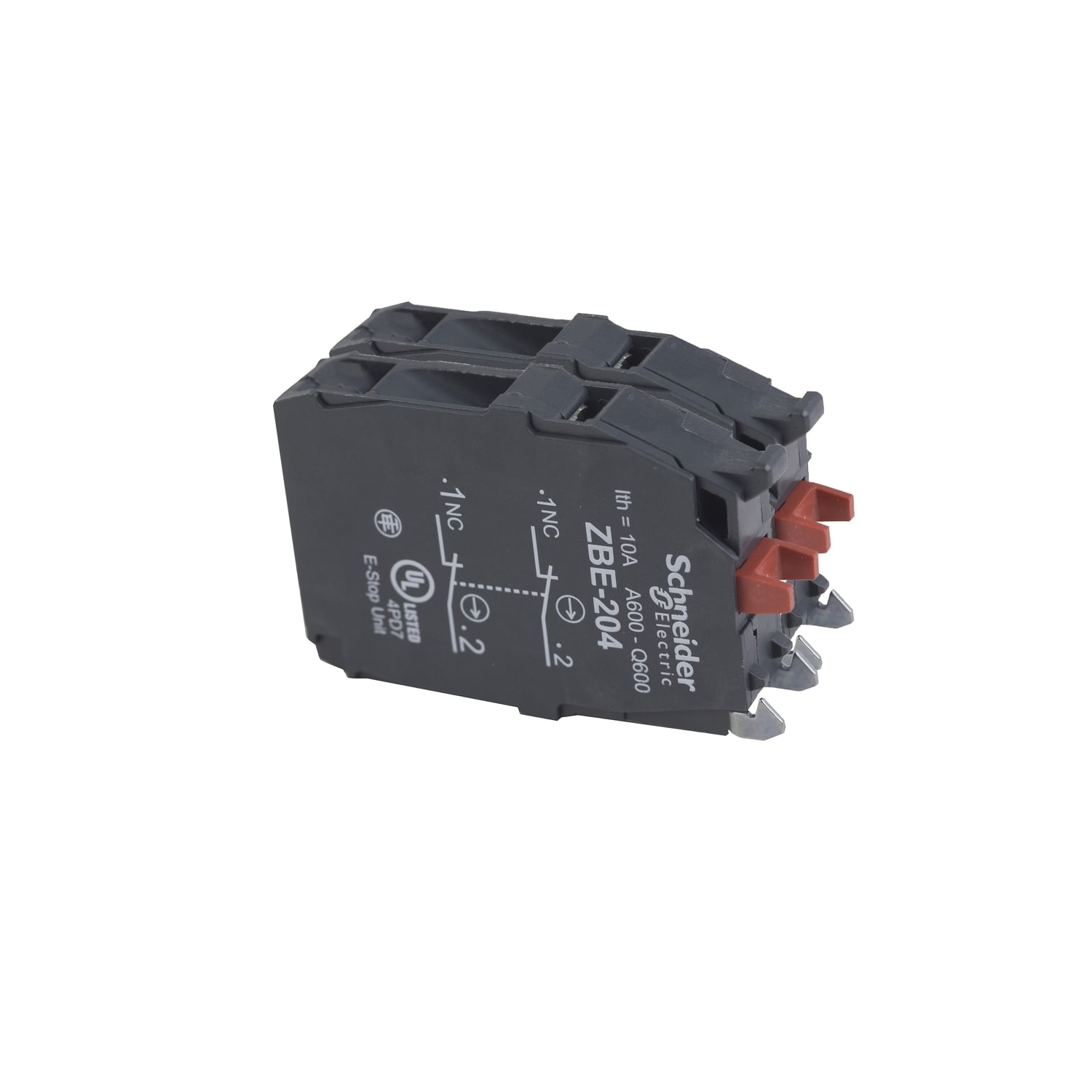 Double contact block, Harmony XB4, silver alloy, screw clamp terminal, 2NC
