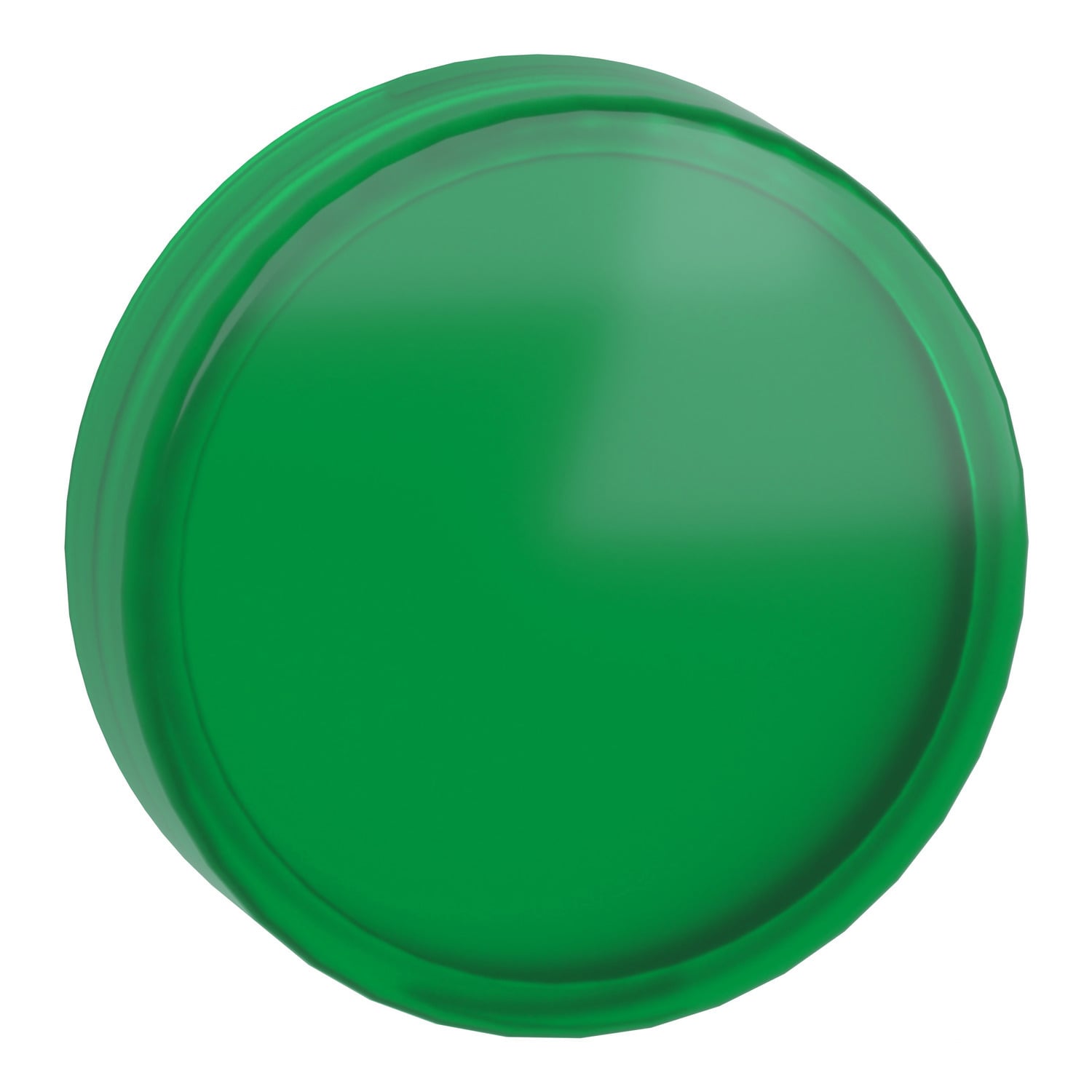 Head for pilot light, Harmony XB4, Harmony XB5, green, 22mm, universal LED, plain lens, unmarked