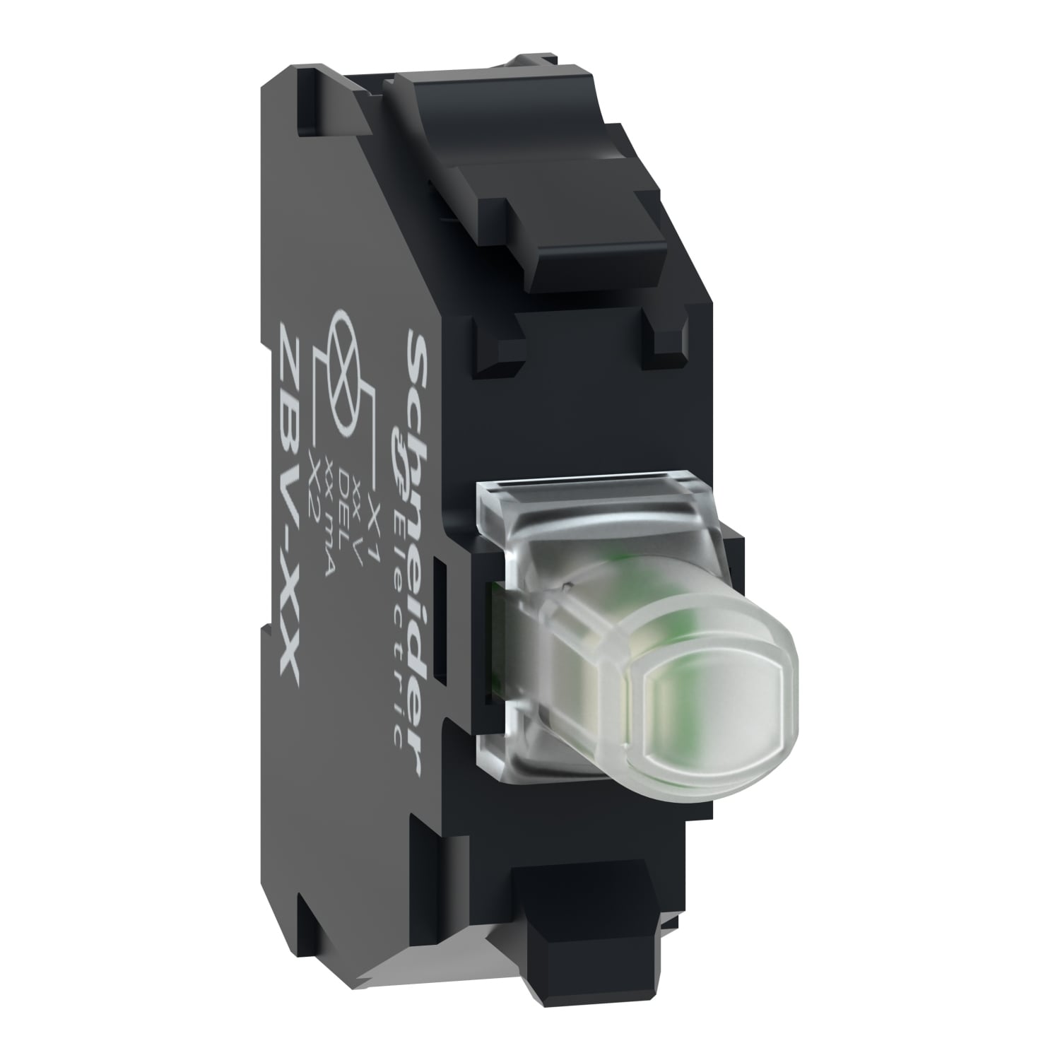 Light block, Harmony XB4 XB5, white, for head 22mm, universal LED, screw clamp terminals, 12V AC DC