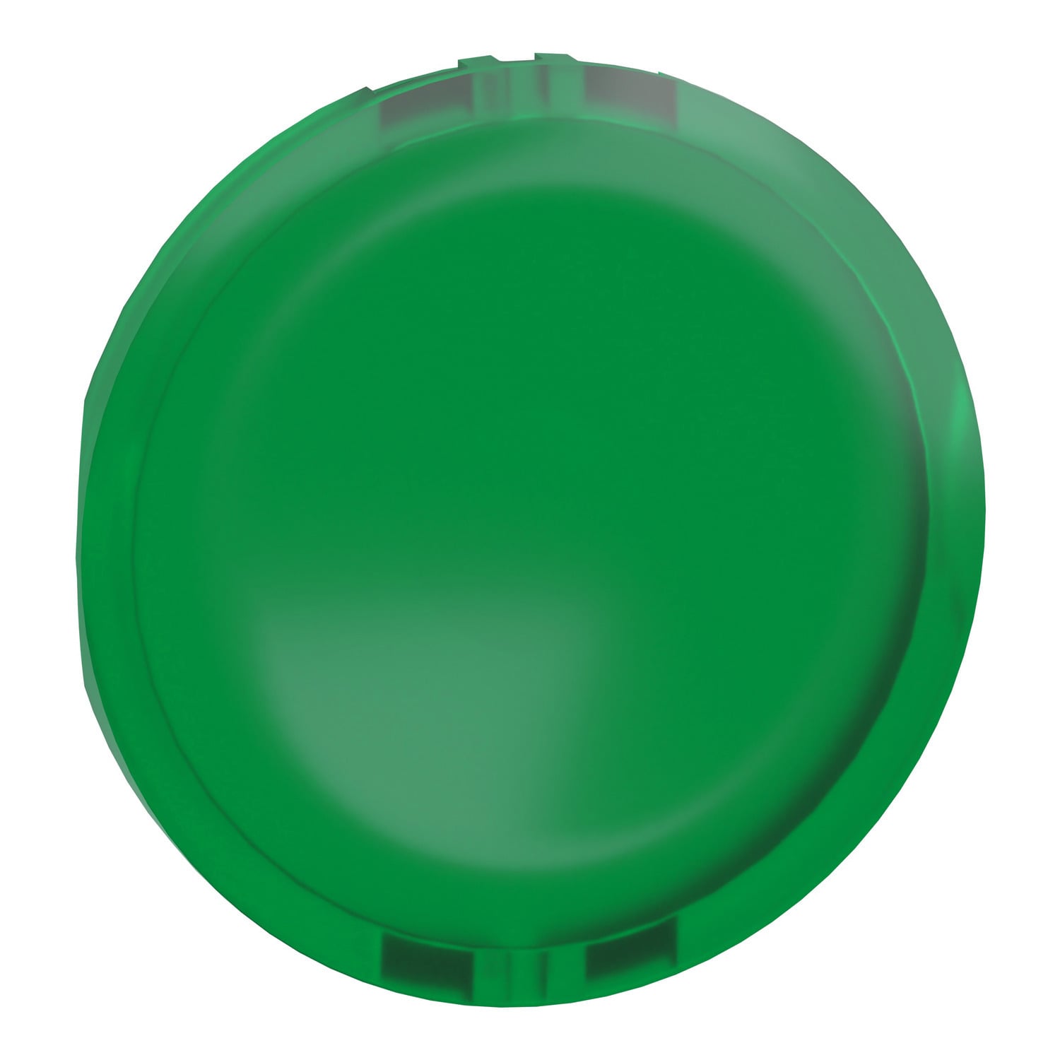 Head for illuminated push button, Harmony XB4, XB5, green, 22mm, universal LED, plain lens, unmarked