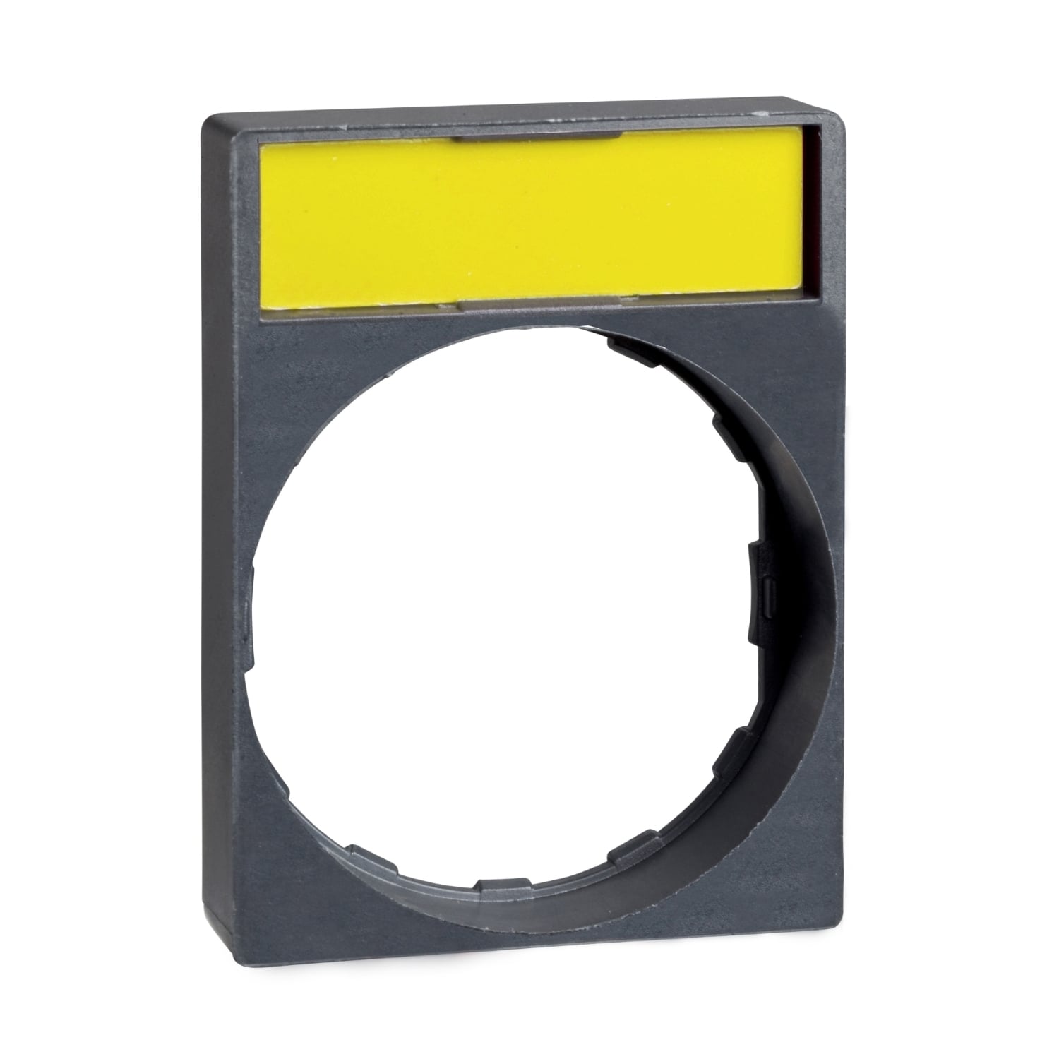 Legend holder, Harmony XB4, 30 x 40mm, for flush, plastic, 8 x 27mm yellow blank legend, unmarked