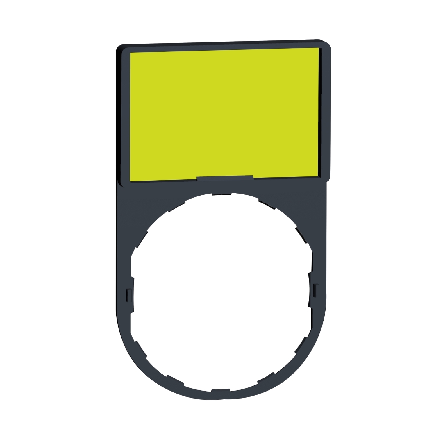 Legend holder 30x50mm, Harmony XB4, plastic, with legend 18x27mm, 1 white side, 1 yellow side, unmarked