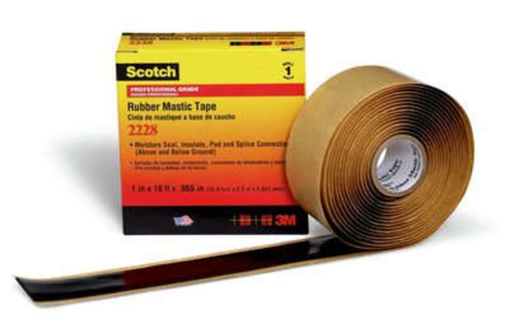 Scotch(R) Rubber Mastic Tape 2228-2x3FT, 2 in x 3 ft (51 mm x 0,9 m), 48 per case