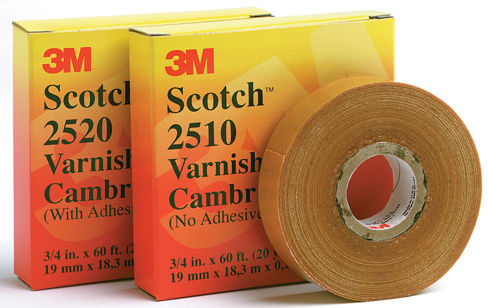 7000031578 Scotch Insulating Varnished Cambric Electrical Tape 2510, 3/4 inch x 60 ft, Yellow