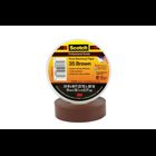 7000132638 Scotch Vinyl Color Coding Electrical Tape 35, 1/2 inch x 20 ft, Brown