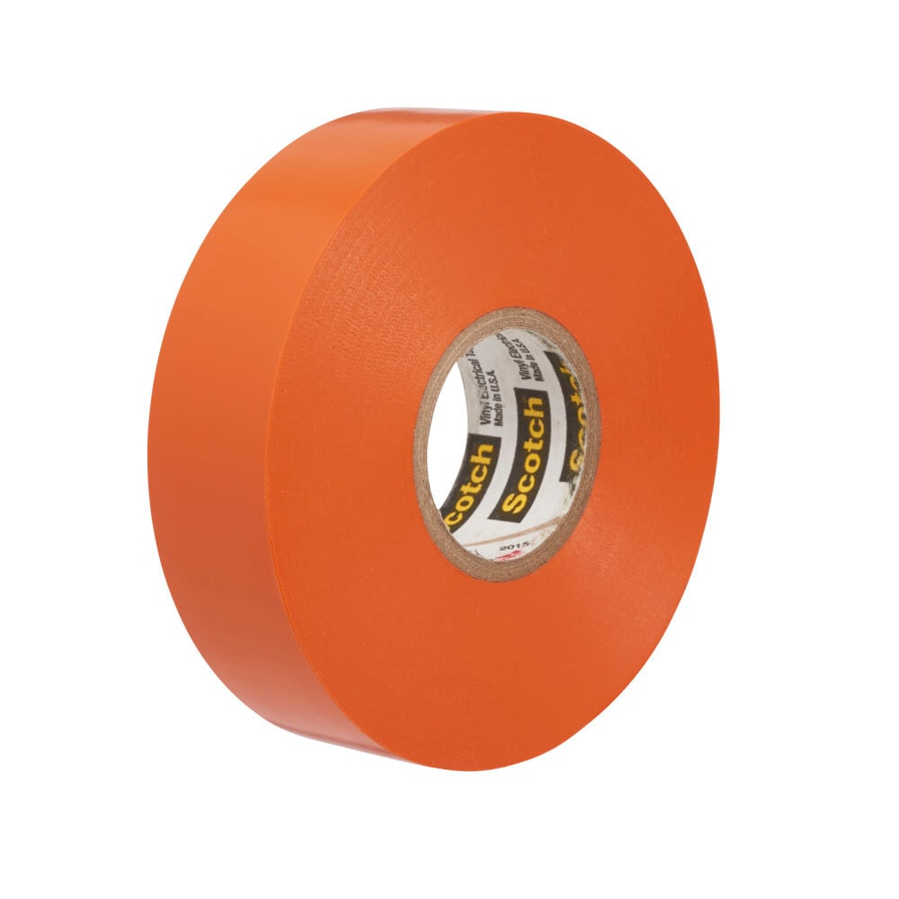 7000058438 Scotch Vinyl Color Coding Electrical Tape 35, 1/2 inch x 20 ft, Orange