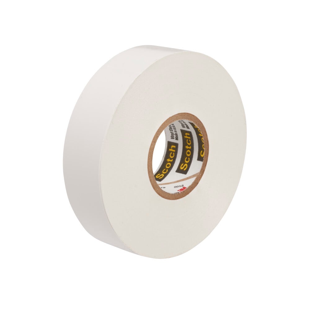 7000058436 Scotch Vinyl Color Coding Electrical Tape 35, 1/2 inch x 20 ft, White