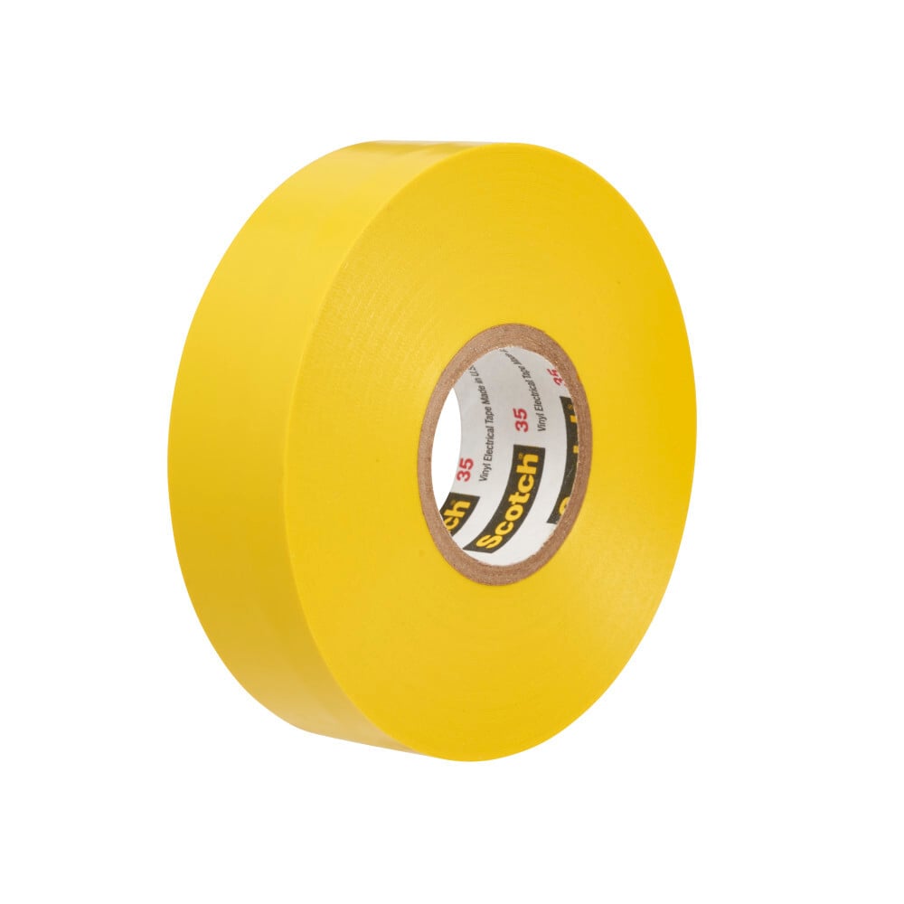 7000058435 Scotch Vinyl Color Coding Electrical Tape 35, 1/2 inch x 20 ft, Yellow