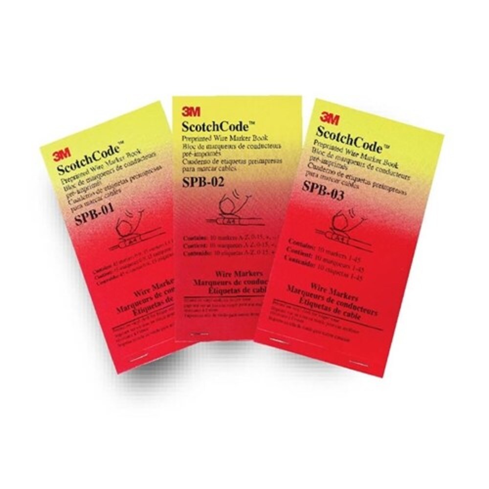 3M(TM) ScotchCode(TM) Write On Wire Marker Book SWB-1, Wire O.D. 0.16 to 0.31 inches