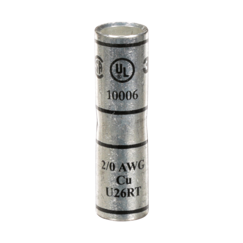 3M(TM) Scotchlok(TM) Copper Standard Barrel Connector 10006, Black, 2/0 AWG, 10 per case