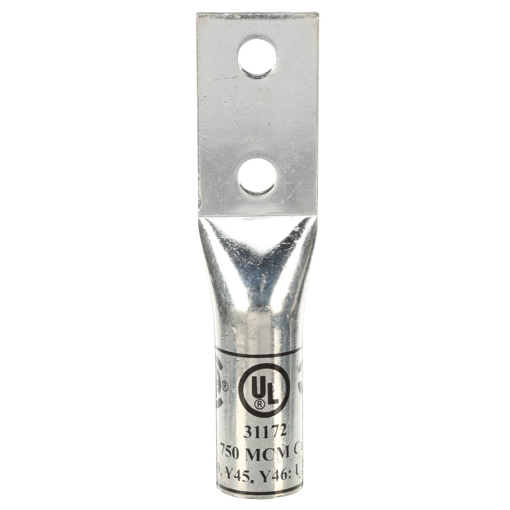 3M(TM) Scotchlok(TM) Copper Two Hole Long Barrel Lug 31172, Black, 750 kcmil, 6 per case