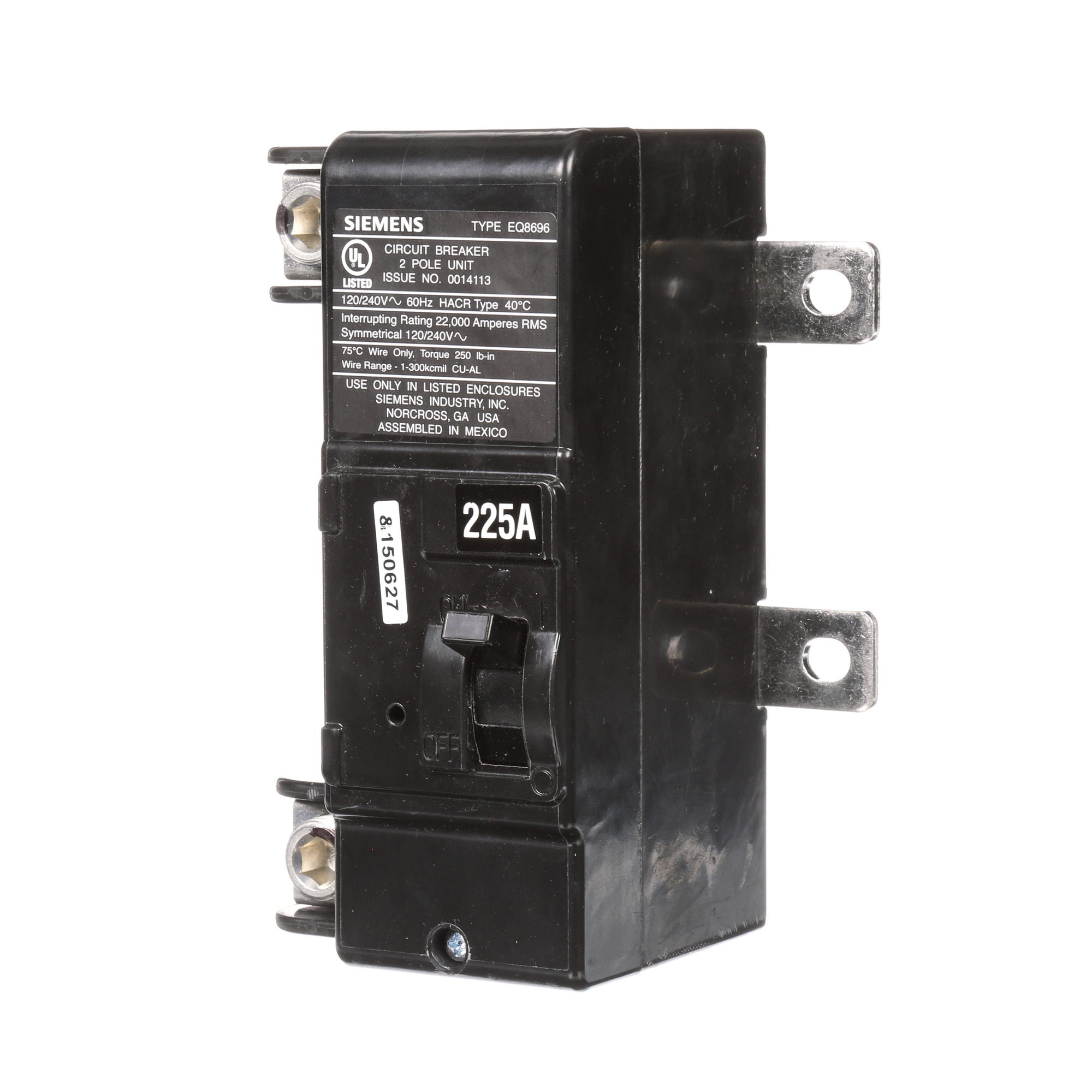  Low Voltage Residential Circuit Breakers Main Breakers - Family G Mainsare Circuit Protection Load Center Mains, Feeders, and Miniature Circuit Breakers. Load center conversion kit 1-Phase main breaker.. Rated (225A) AIR 22 KA.