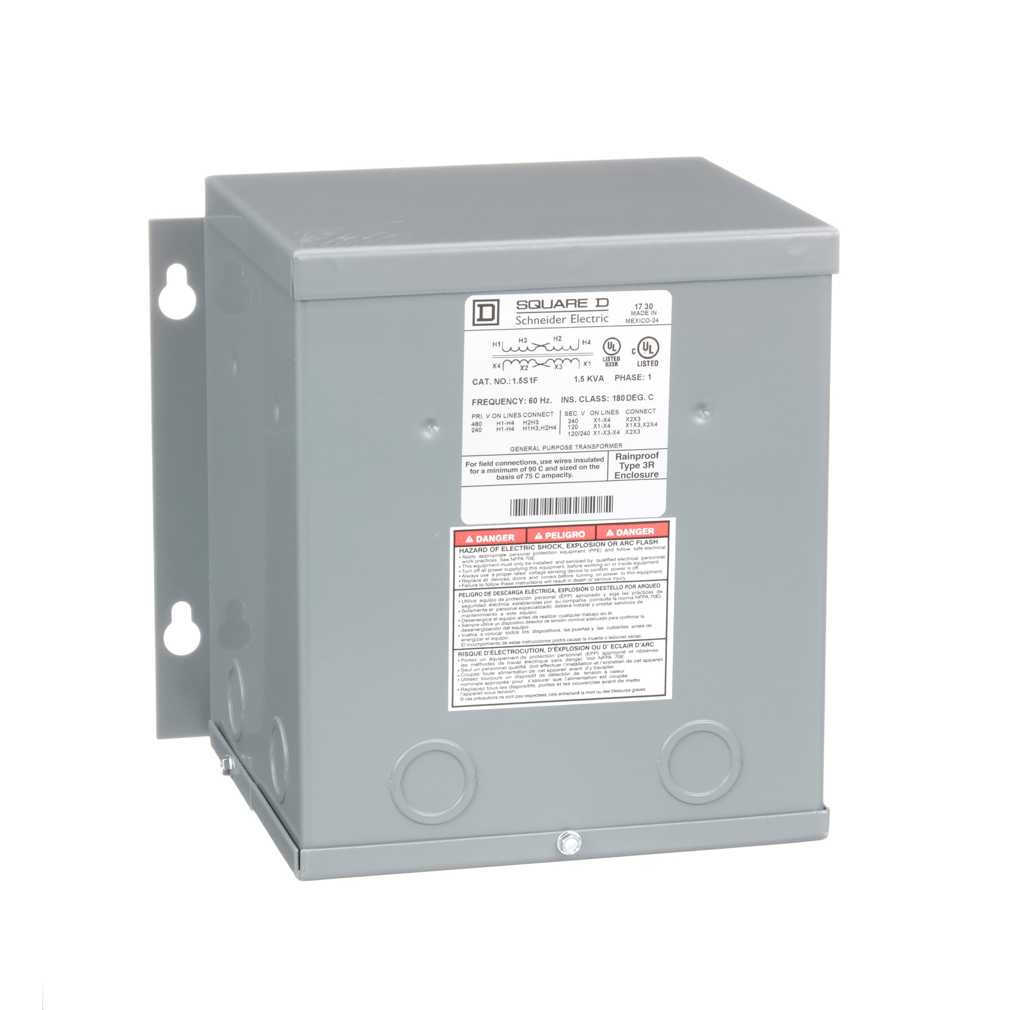 TRANSFORMER DRY 1.5KVA 240X480V-120/240V