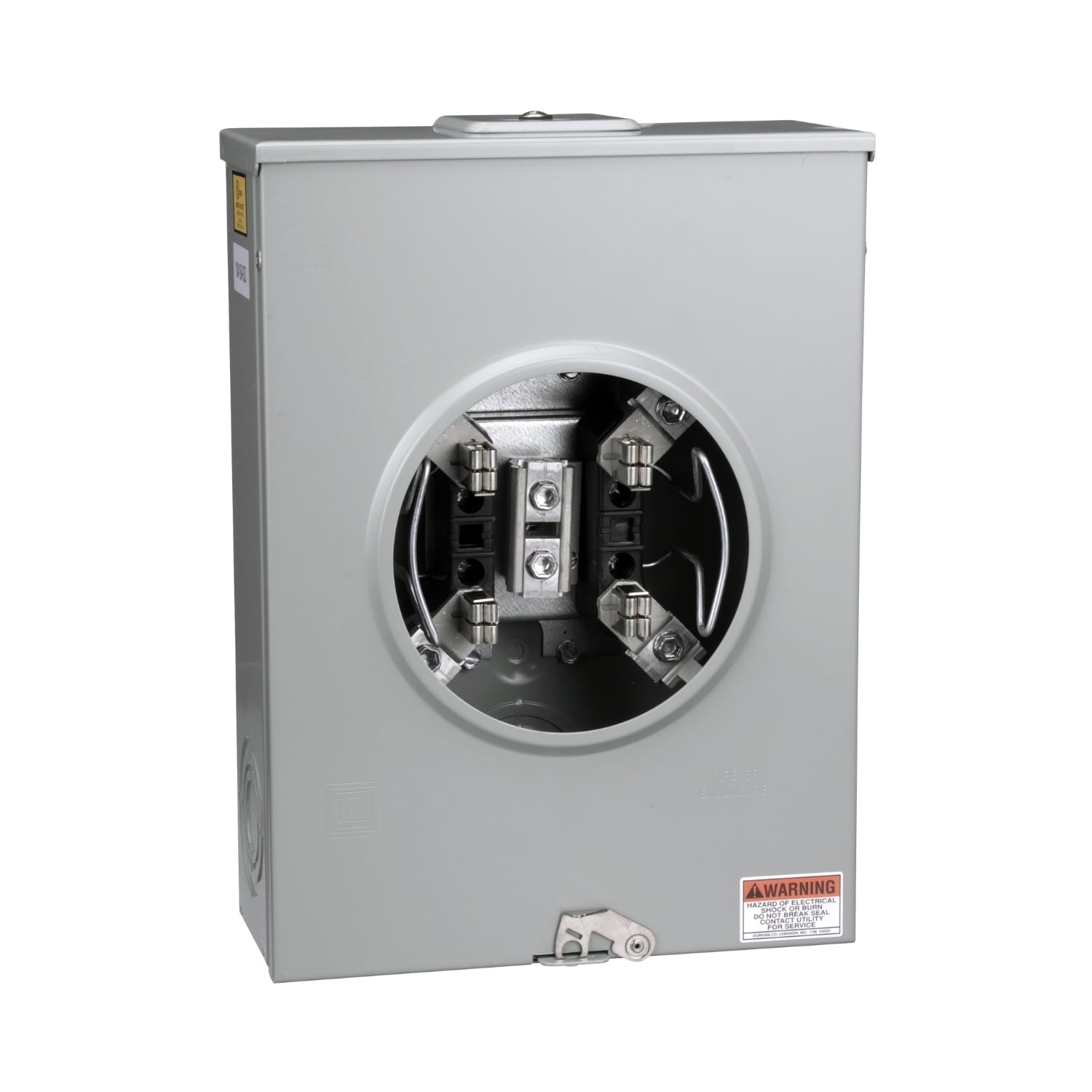 1004159A Meter Socket, 200 Amp, 600V, 1 Phase, Ringless, 4 Jaw without release, Horn, NEMA 3R, Steel